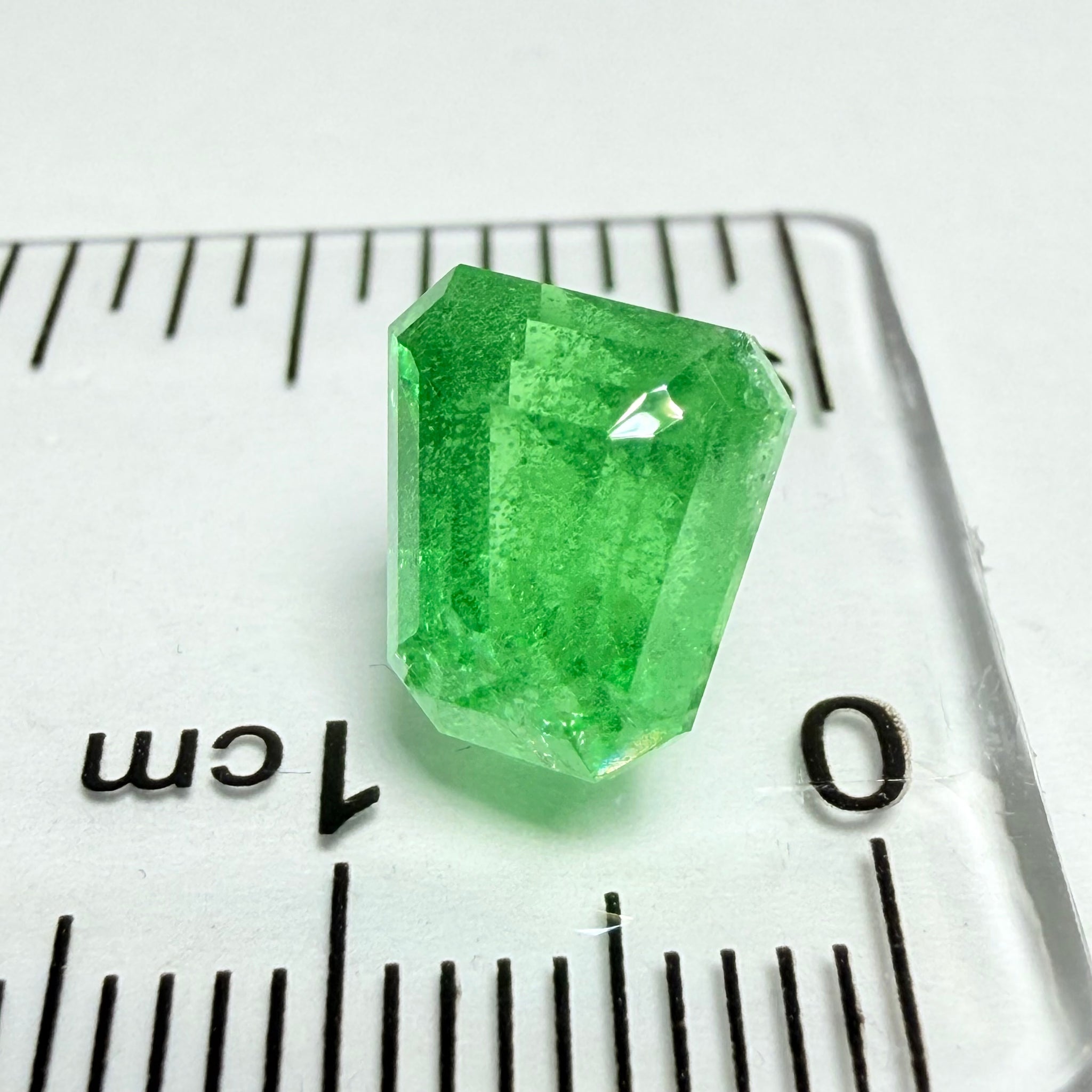 Tsavorite Garnet, Fancy Freeform Cut, 4.39ct, Tanzania, Untreated Unheated