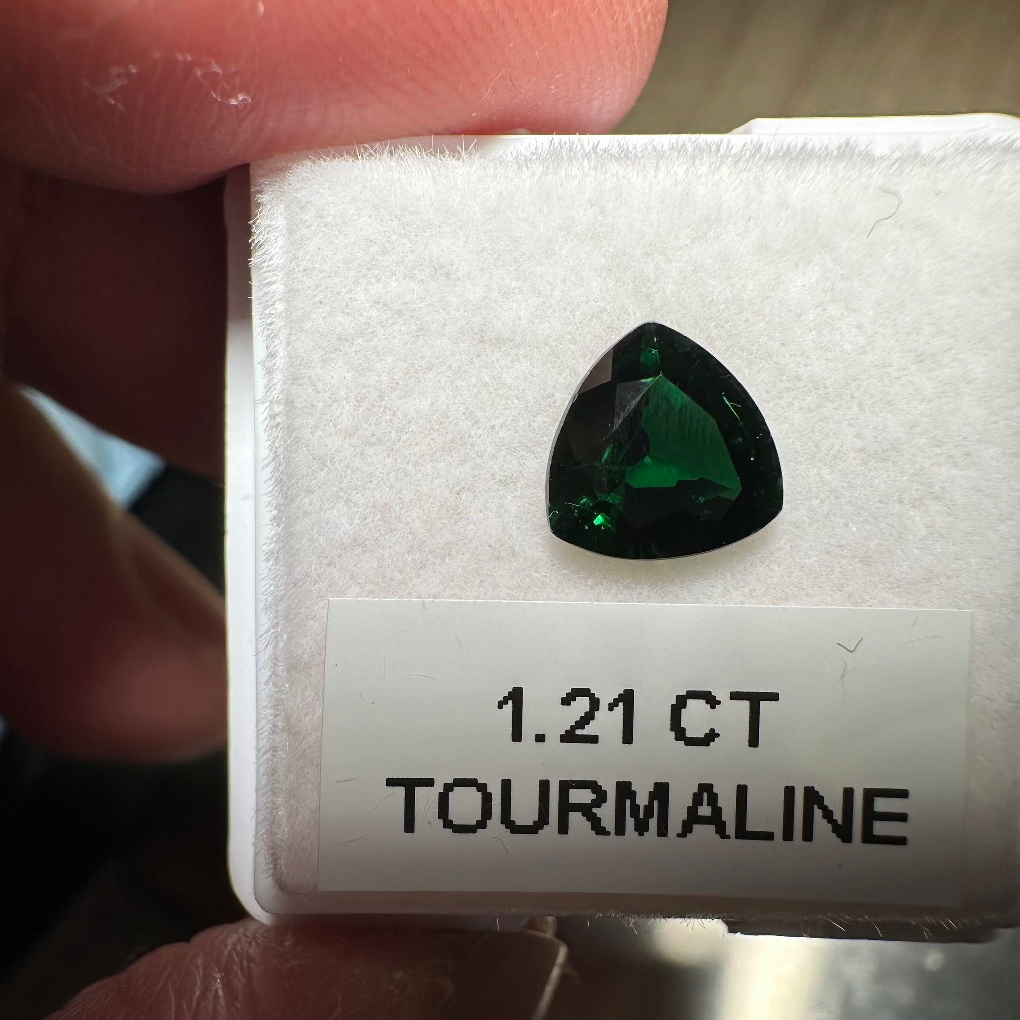 Chrome Tourmaline, 1.21ct, Tanzania, Untreated Unheated, native cut, slightly included