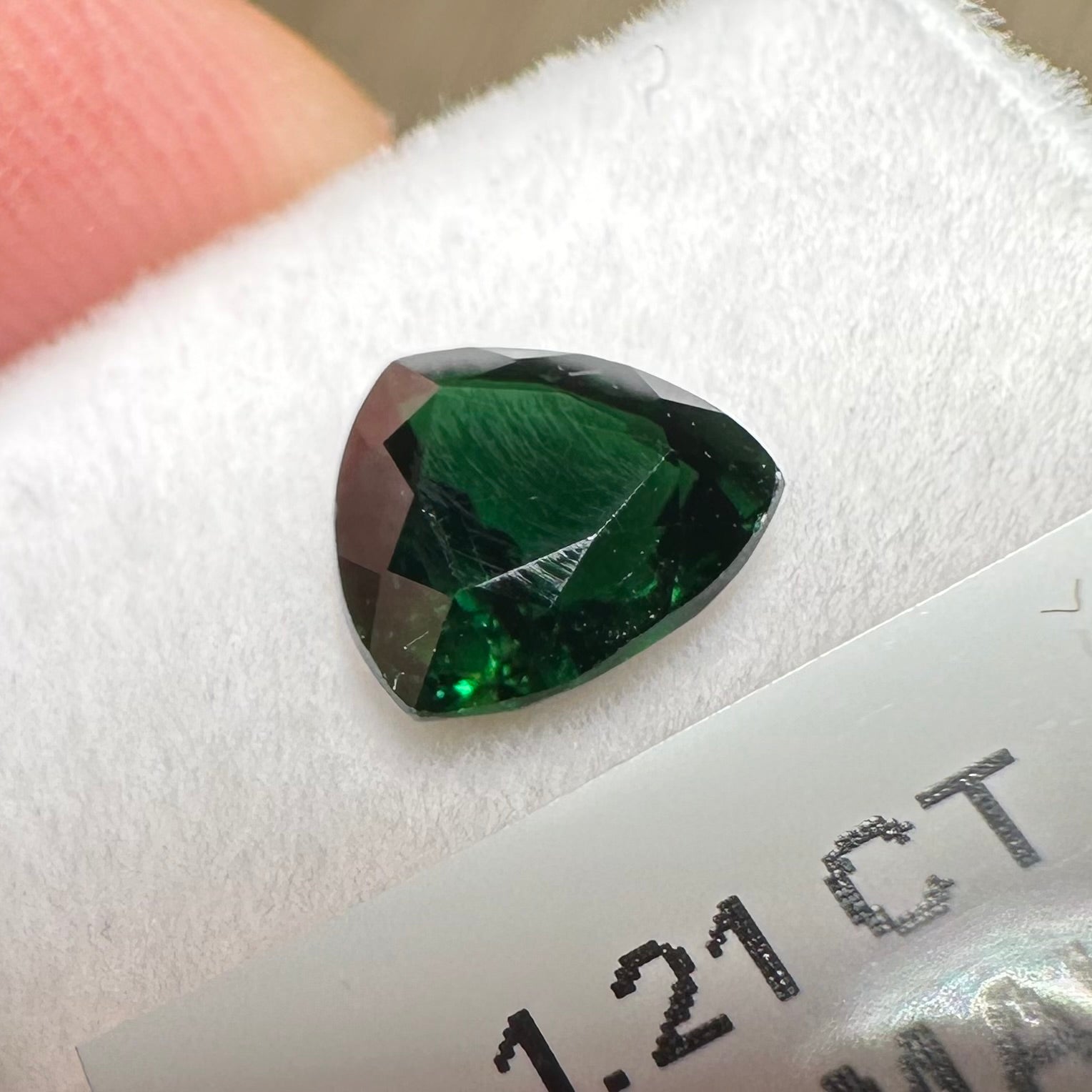 Chrome Tourmaline, 1.21ct, Tanzania, Untreated Unheated, native cut, slightly included