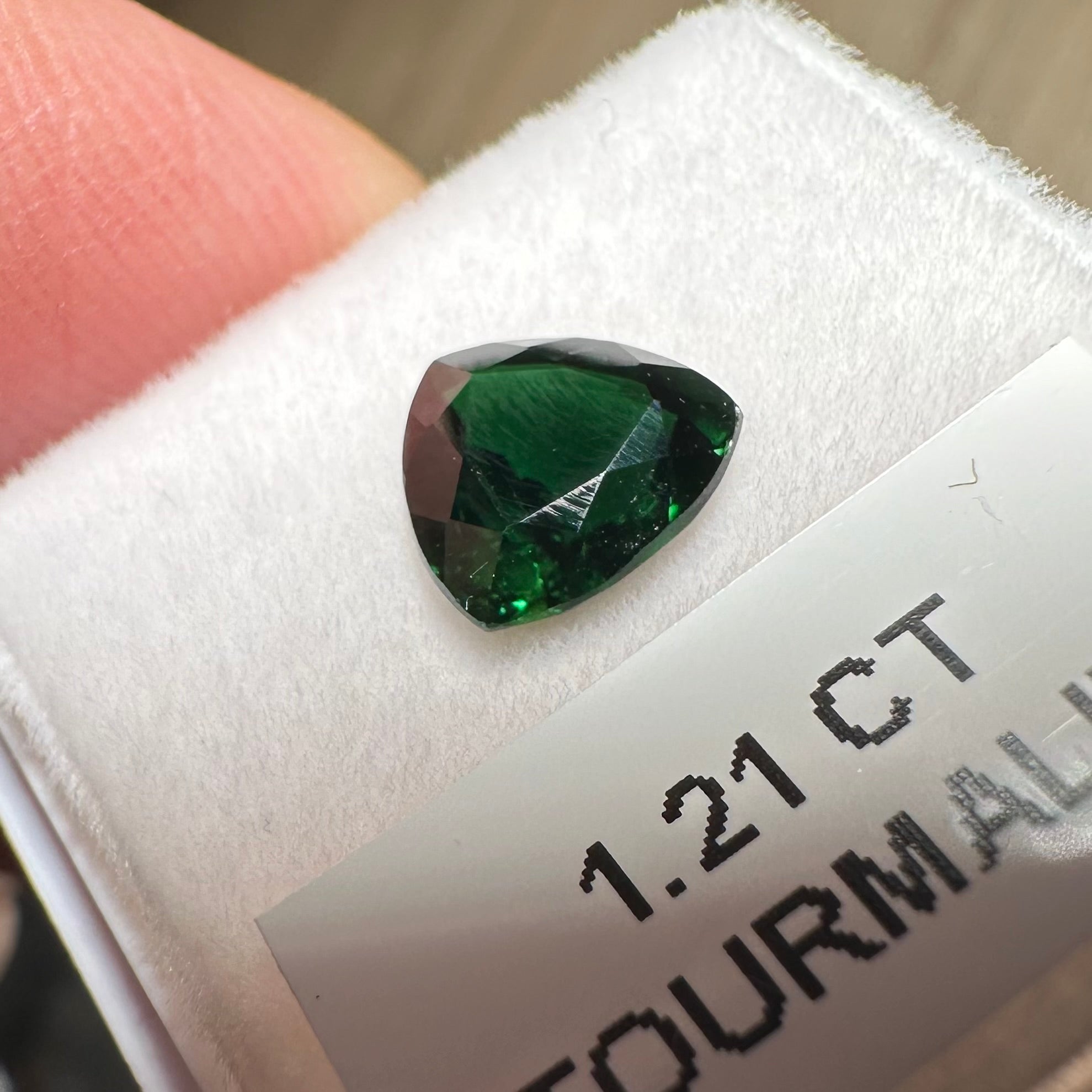 Chrome Tourmaline, 1.21ct, Tanzania, Untreated Unheated, native cut, slightly included