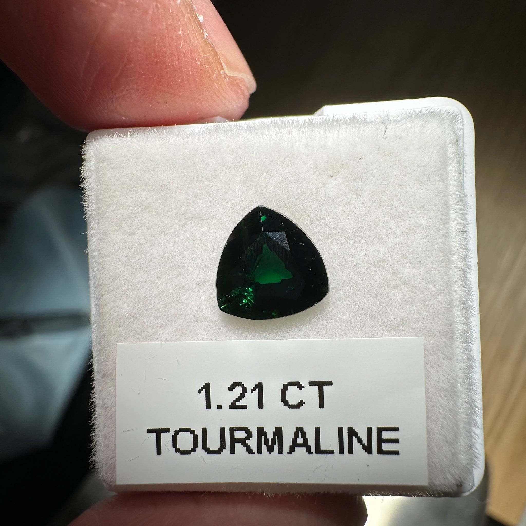 Chrome Tourmaline, 1.21ct, Tanzania, Untreated Unheated, native cut, slightly included