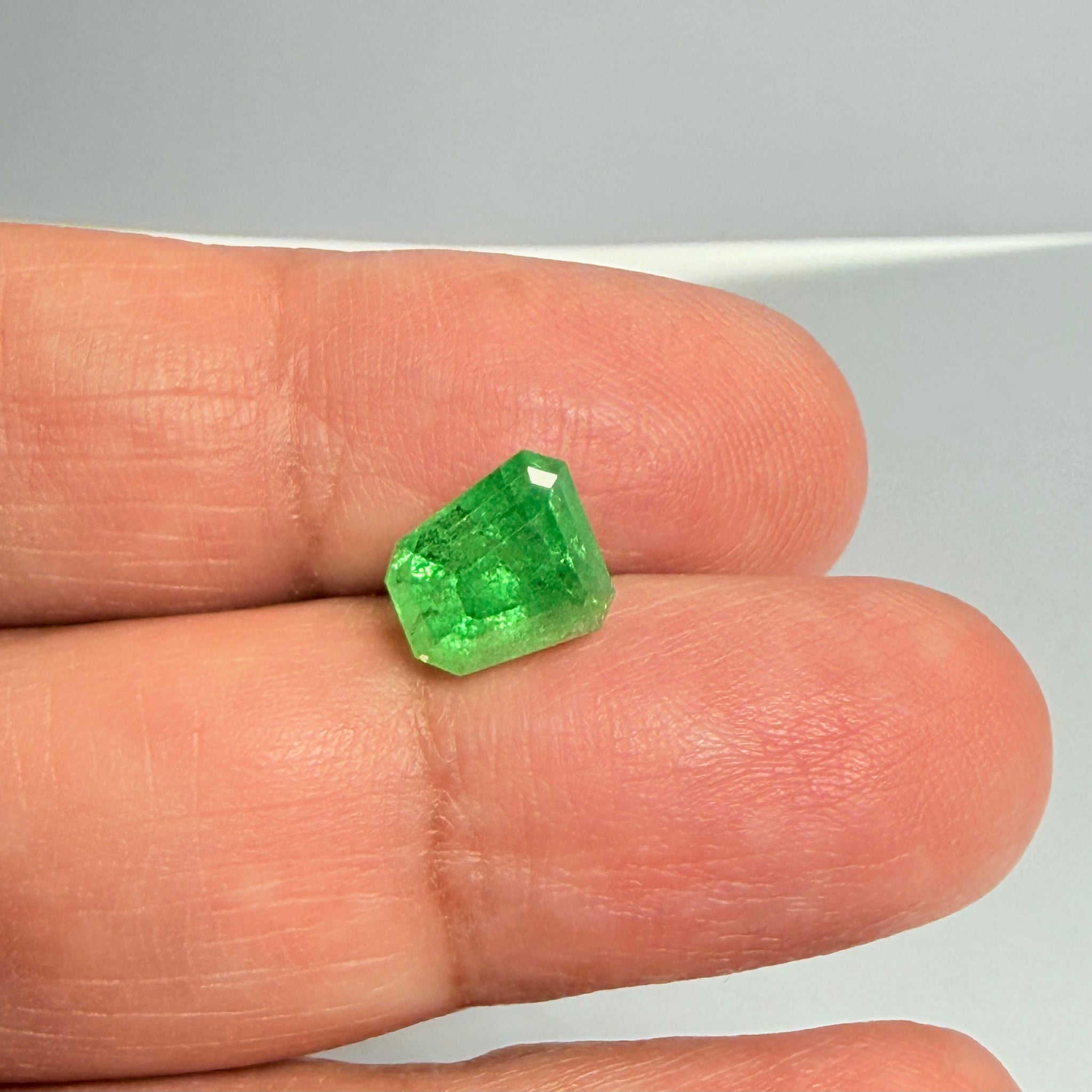 Tsavorite Garnet, Fancy Freeform Cut, 4.39ct, Tanzania, Untreated Unheated