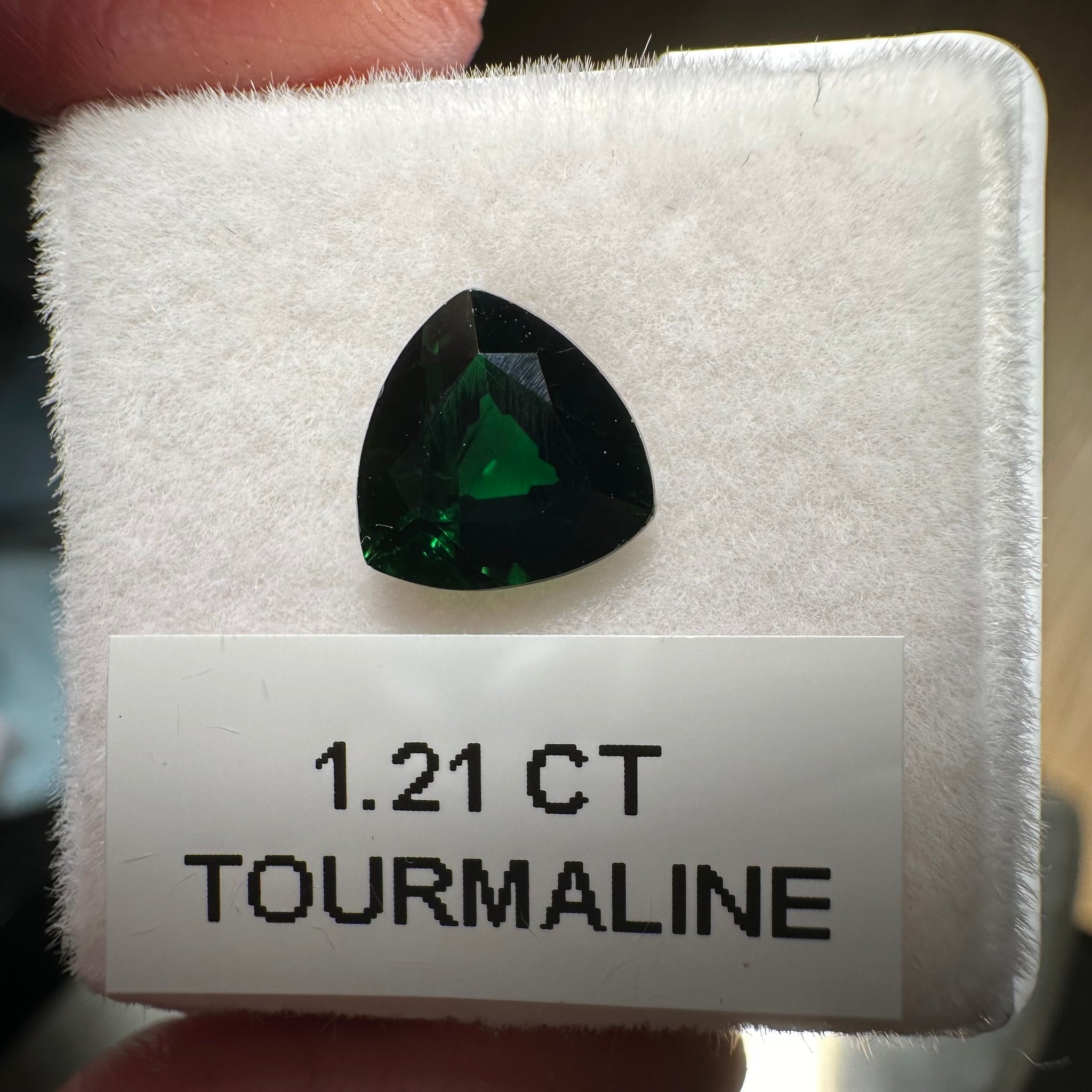 Chrome Tourmaline, 1.21ct, Tanzania, Untreated Unheated, native cut, slightly included