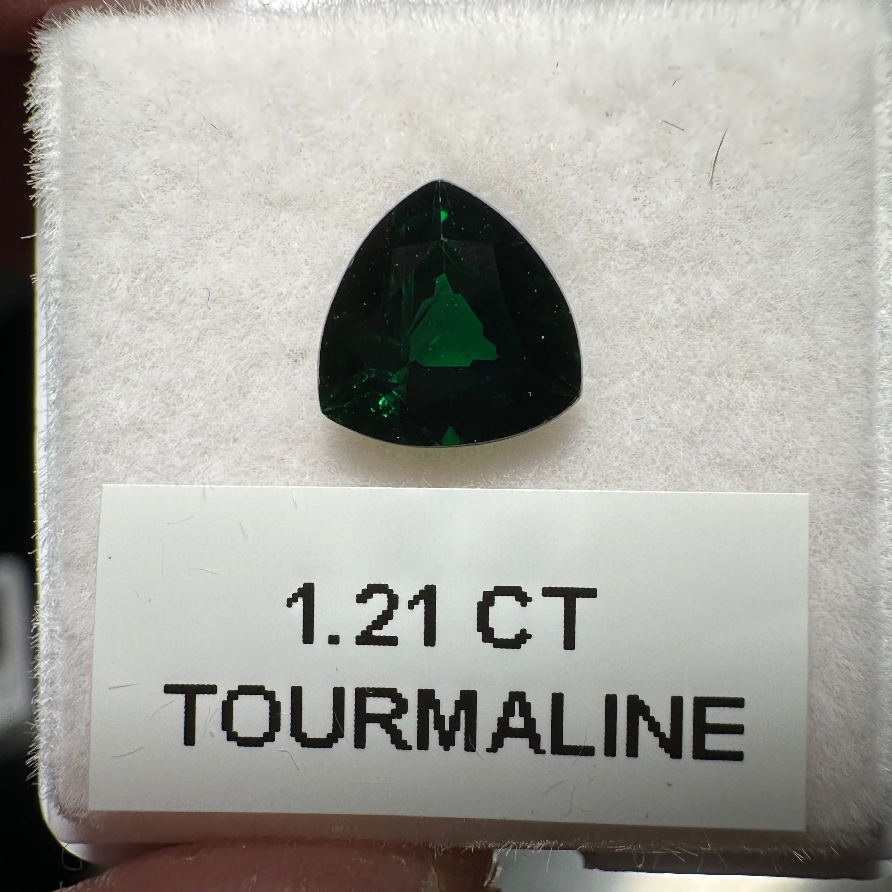 1.21ct Chrome Tourmaline, Tanzania, Untreated Unheated, native cut, slightly included