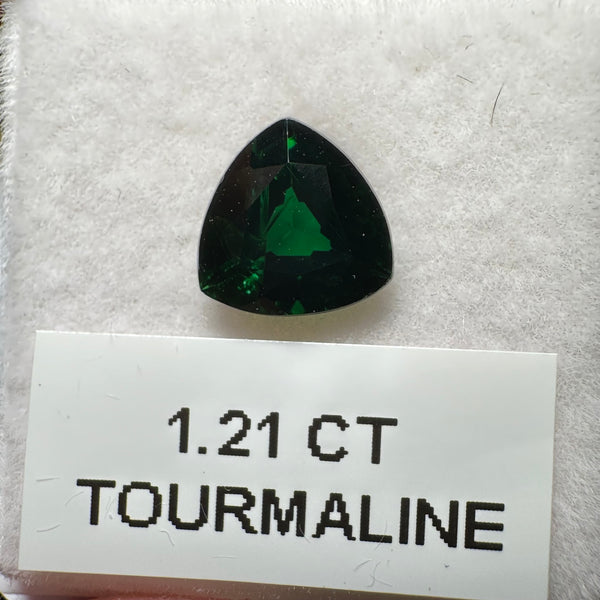 Chrome Tourmaline, 1.21ct, Tanzania, Untreated Unheated, native cut, slightly included