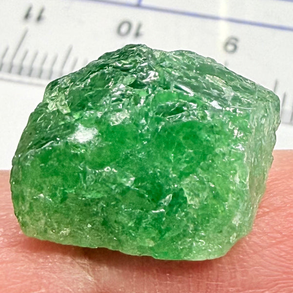 Tsavorite cab rough, 13.35ct, Tanzania, Untreated, Unheated