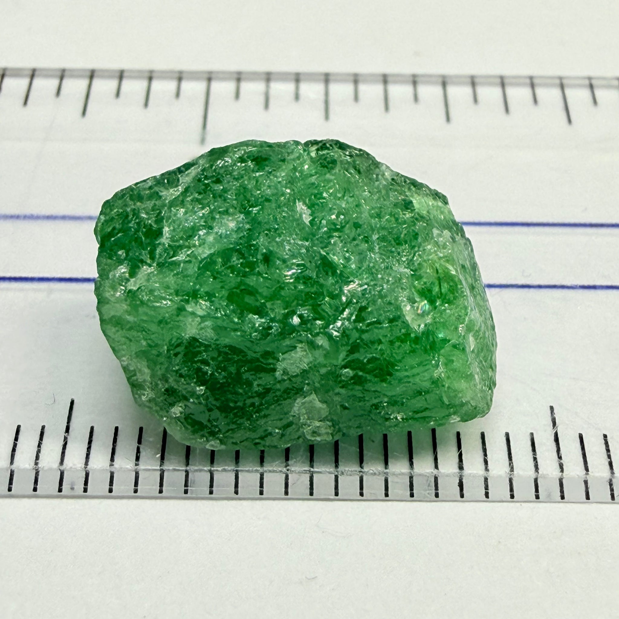 Tsavorite cab rough, 13.35ct, Tanzania, Untreated, Unheated