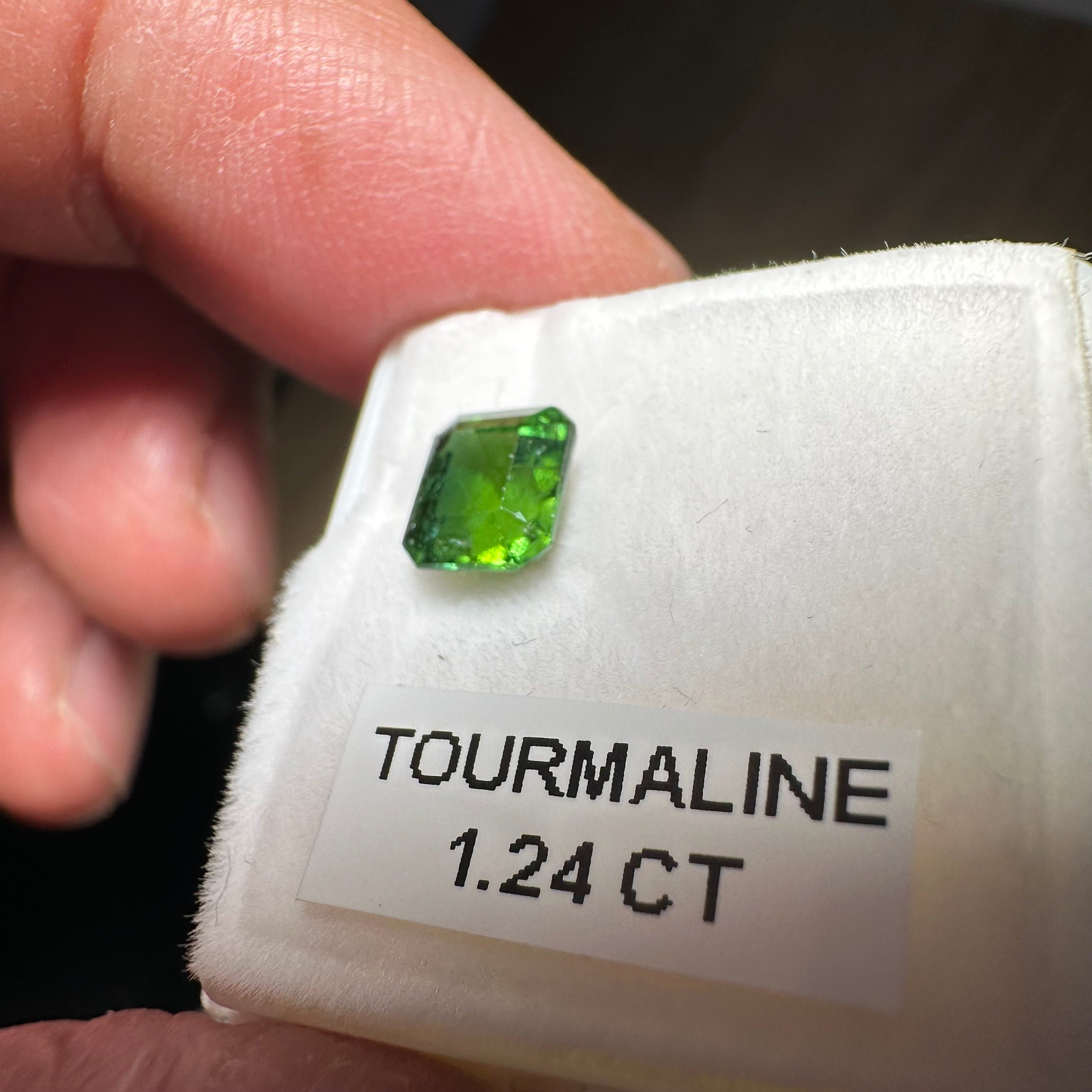 1.24ct Chrome Tourmaline, Tanzania, Untreated Unheated, native cut