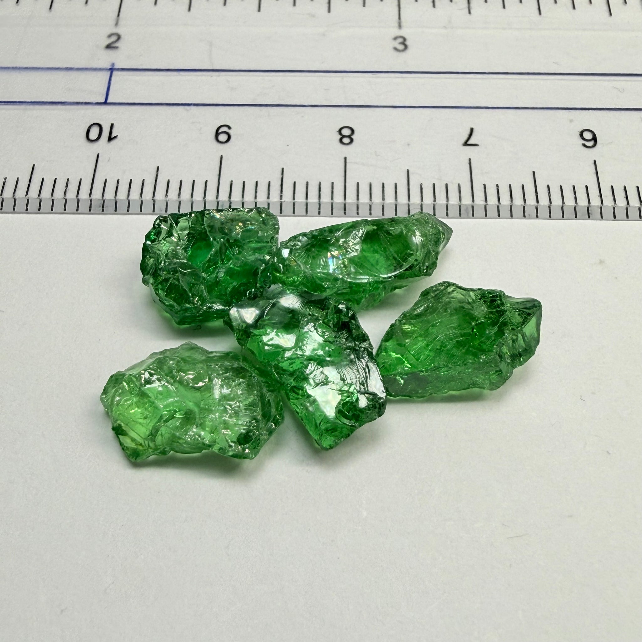 Tsavorite Lot, 18.41ct, Tanzania, Untreated, Unheated, flat shapes but great for setting in jewellery as is