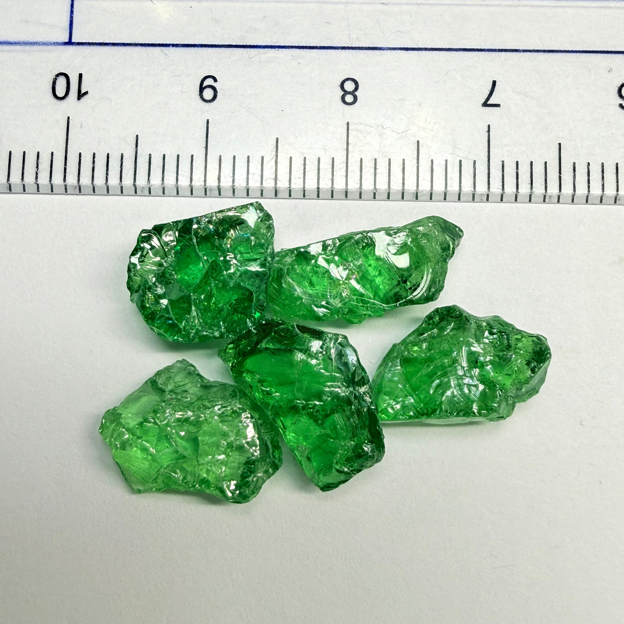 Tsavorite Lot, 18.41ct, Tanzania, Untreated, Unheated, flat shapes but great for setting in jewellery as is