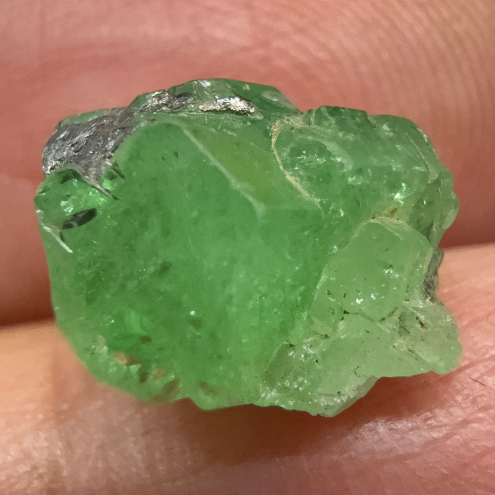 Tsavorite Crystal on Matrix. 6.87ct, Merelani. Tanzania, Untreated Unheated