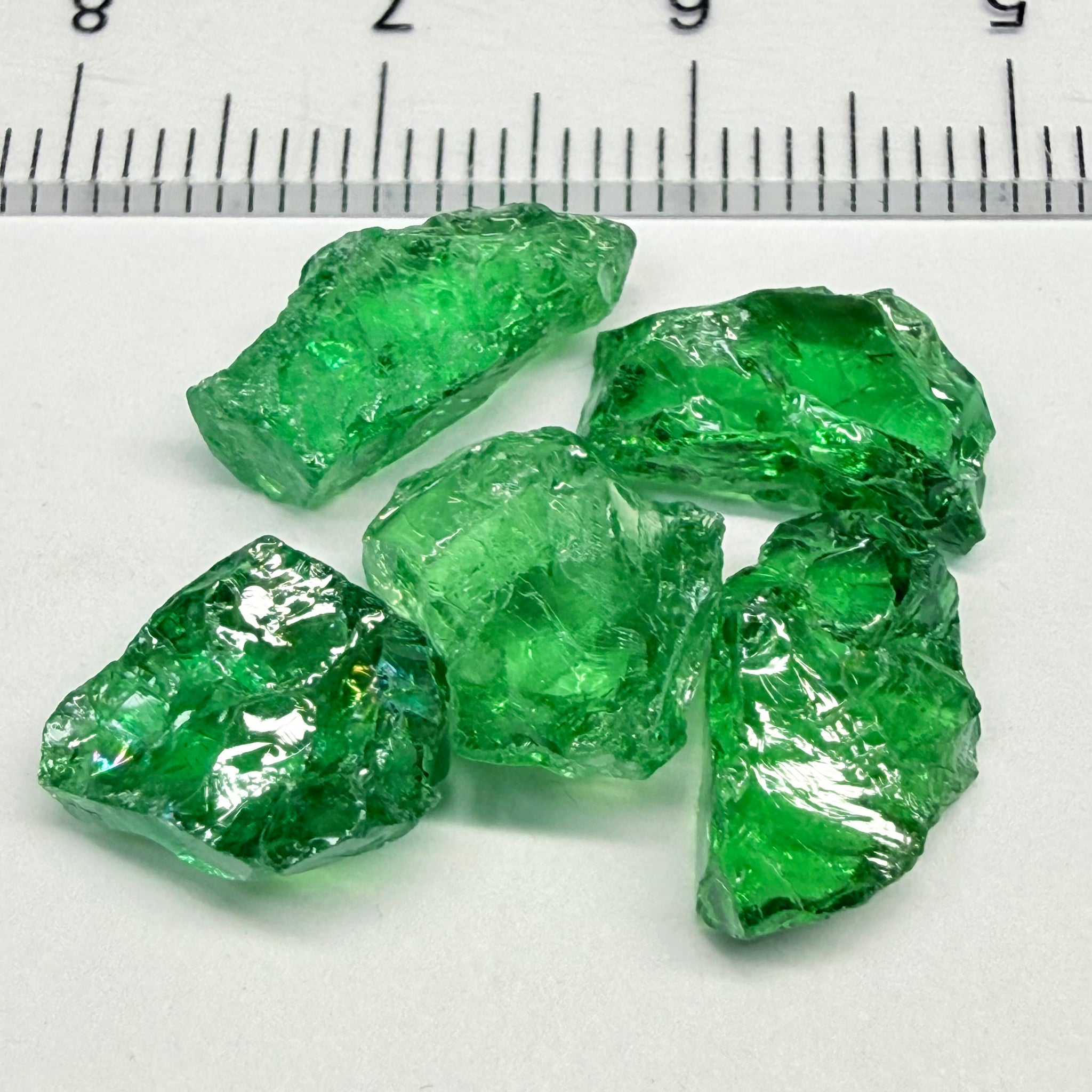 Tsavorite Lot, 18.41ct, Tanzania, Untreated, Unheated, flat shapes but great for setting in jewellery as is