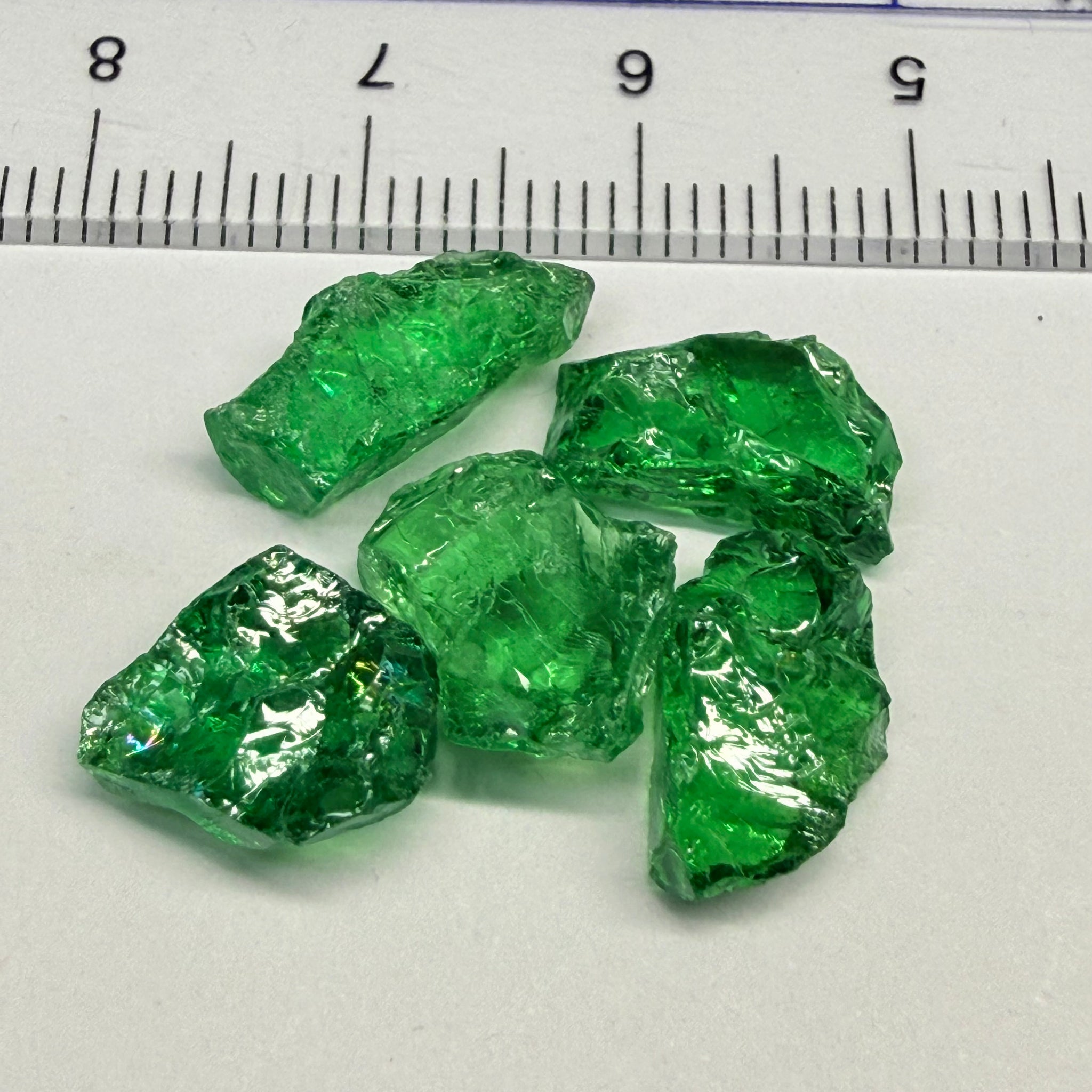 Tsavorite Lot, 18.41ct, Tanzania, Untreated, Unheated, flat shapes but great for setting in jewellery as is