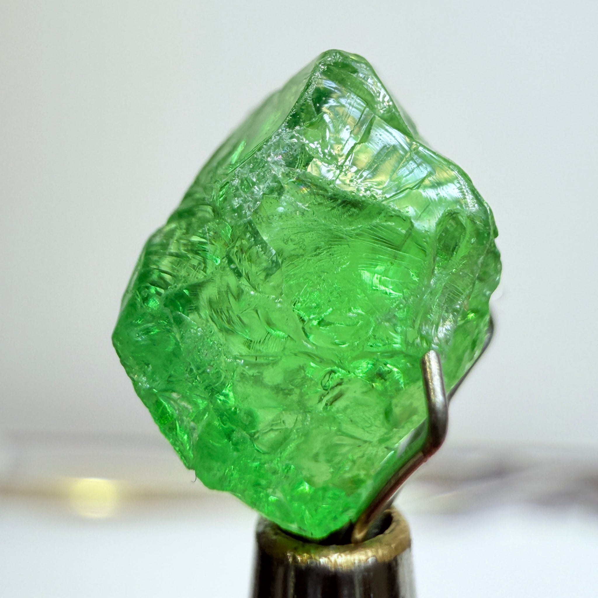 Tsavorite Garnet, 4.23ct, Tanzania, Untreated Unheated, veils