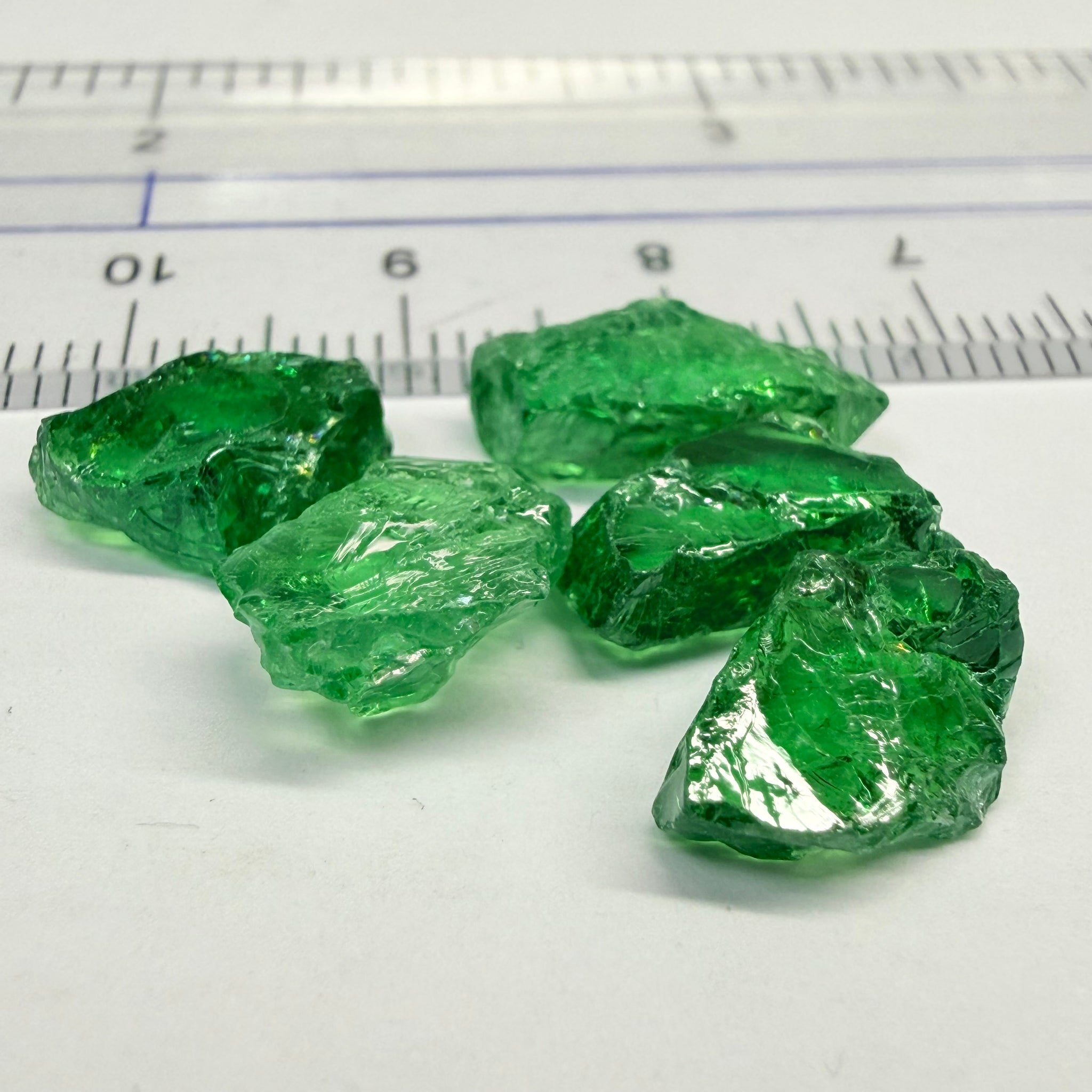 Tsavorite Lot, 18.41ct, Tanzania, Untreated, Unheated, flat shapes but great for setting in jewellery as is