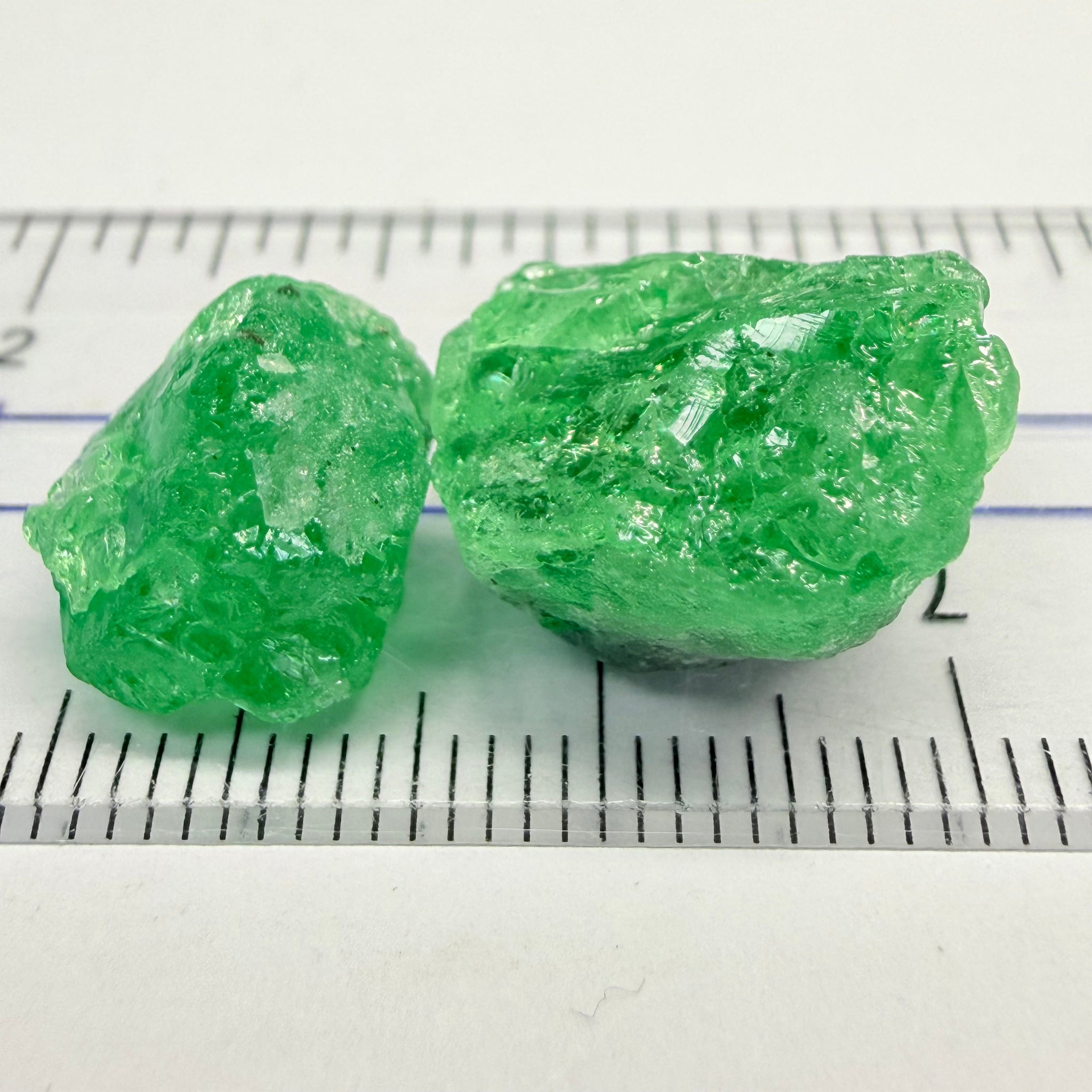 Tsavorite specimen rough, 27.95ct, Tanzania, Untreated, Unheated, these have too many cracks to cobb or cab, but it does have many gem portions for pointers