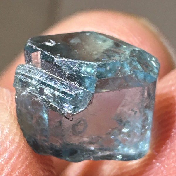 Blue Apatite Crystal, 3.81ct, Merelani, Tanzania, Untreated Unheated, faceting grade