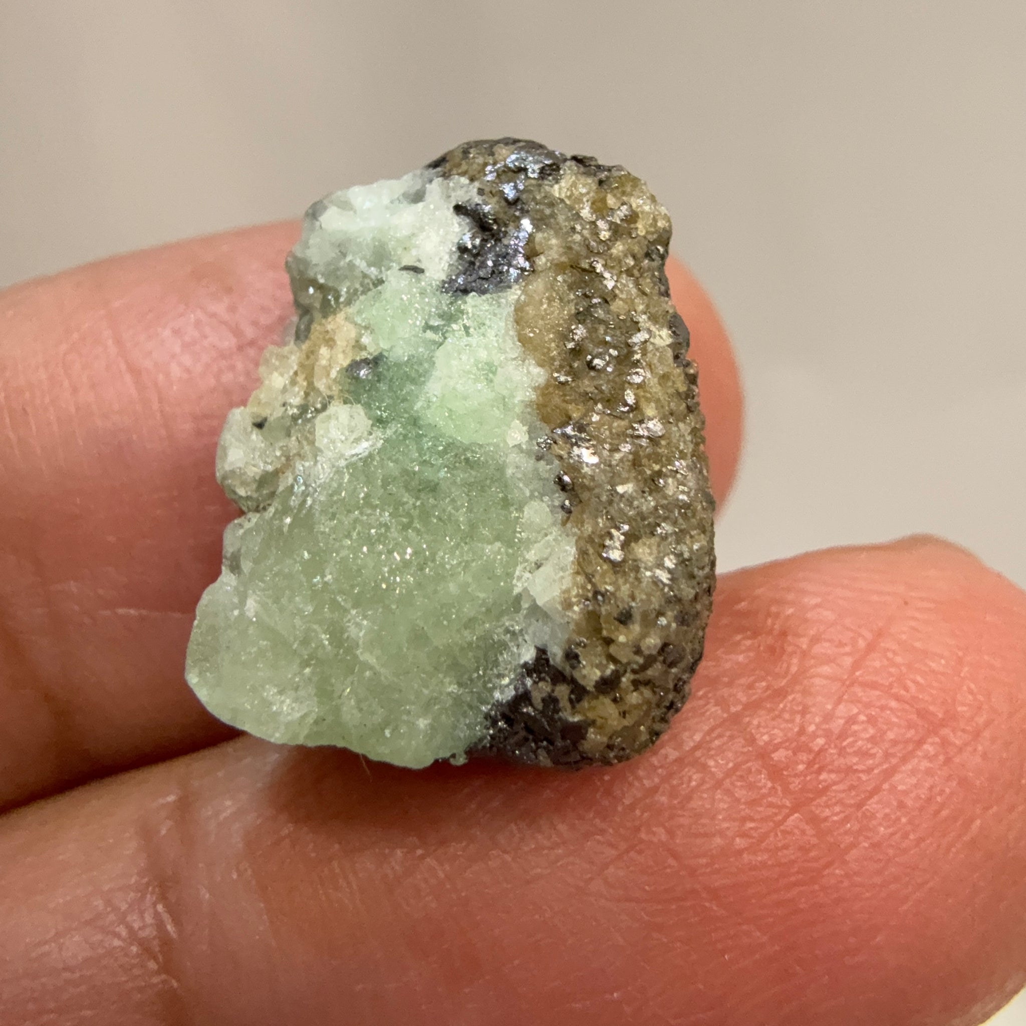 Tsavorite Crystal on Matrix. 13.73ct, Merelani. Tanzania, Untreated Unheated