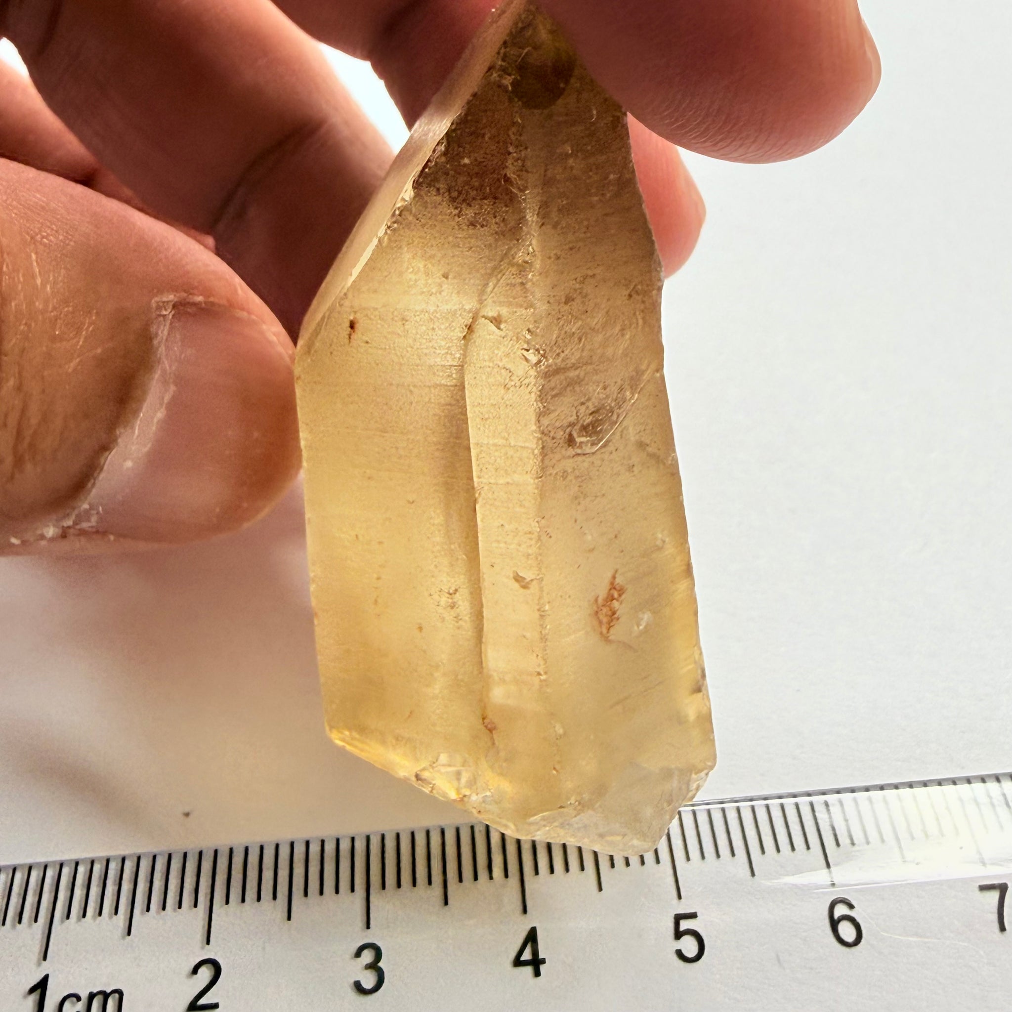 Citrine, 199.72ct, Zambia, Untreated Unheated, one dividing crack down the middle, you can see it as I turn the stone, both sides are VVS-IF