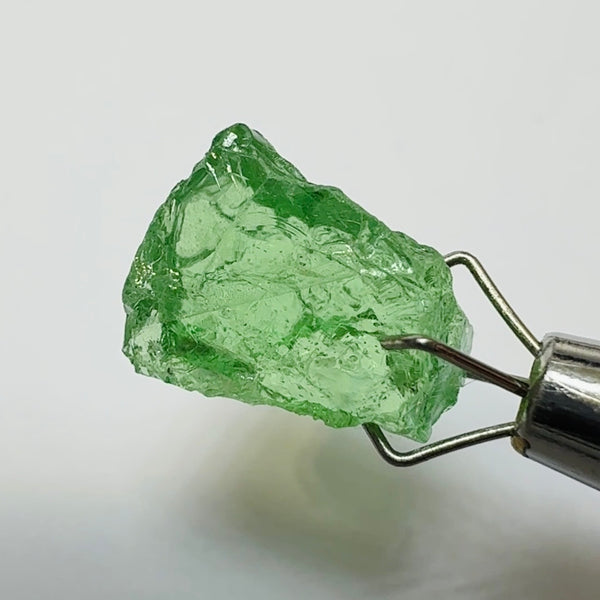 Tsavorite Garnet, 4.04ct, Tanzania, Untreated Unheated, veils, with a slight crack on the skin going 1mm deep to be removed on preform
