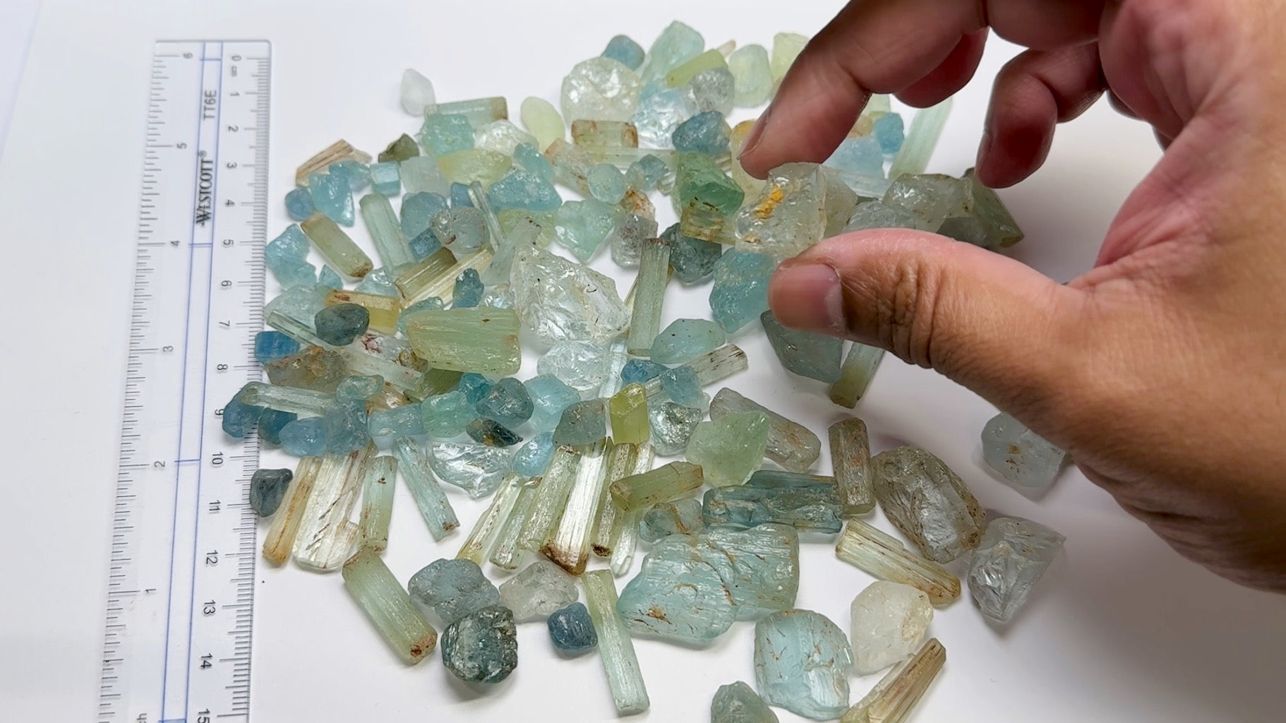 Aquamarine Lot,  261.430gm / 1307.16ct, Songea, Tanzania, Untreated Unheated, Mixed Grade Lot