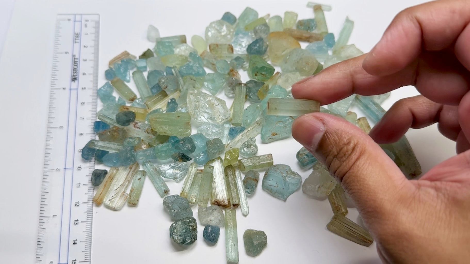 Aquamarine Lot,  261.430gm / 1307.16ct, Songea, Tanzania, Untreated Unheated, Mixed Grade Lot