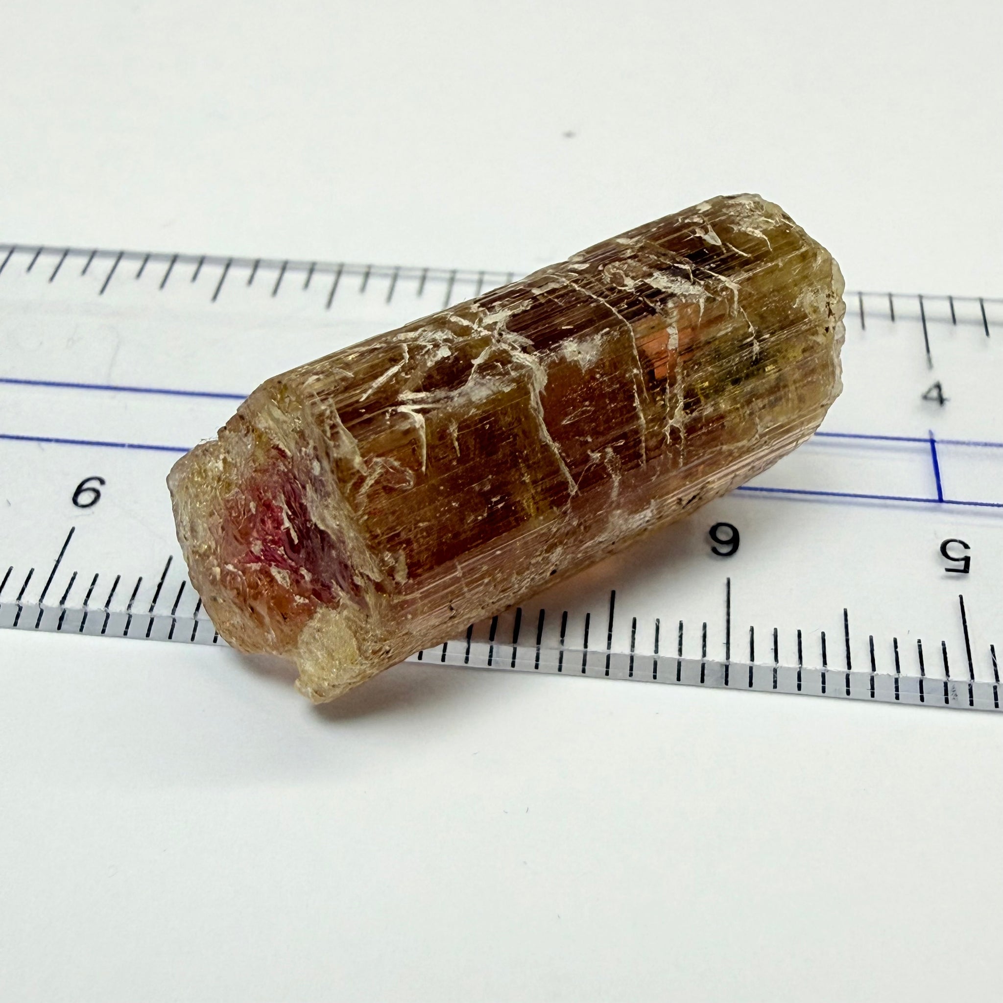 Congo Tourmaline Crystal, 43.61ct, Congo, Untreated Unheated, heavily included but great as a specimen