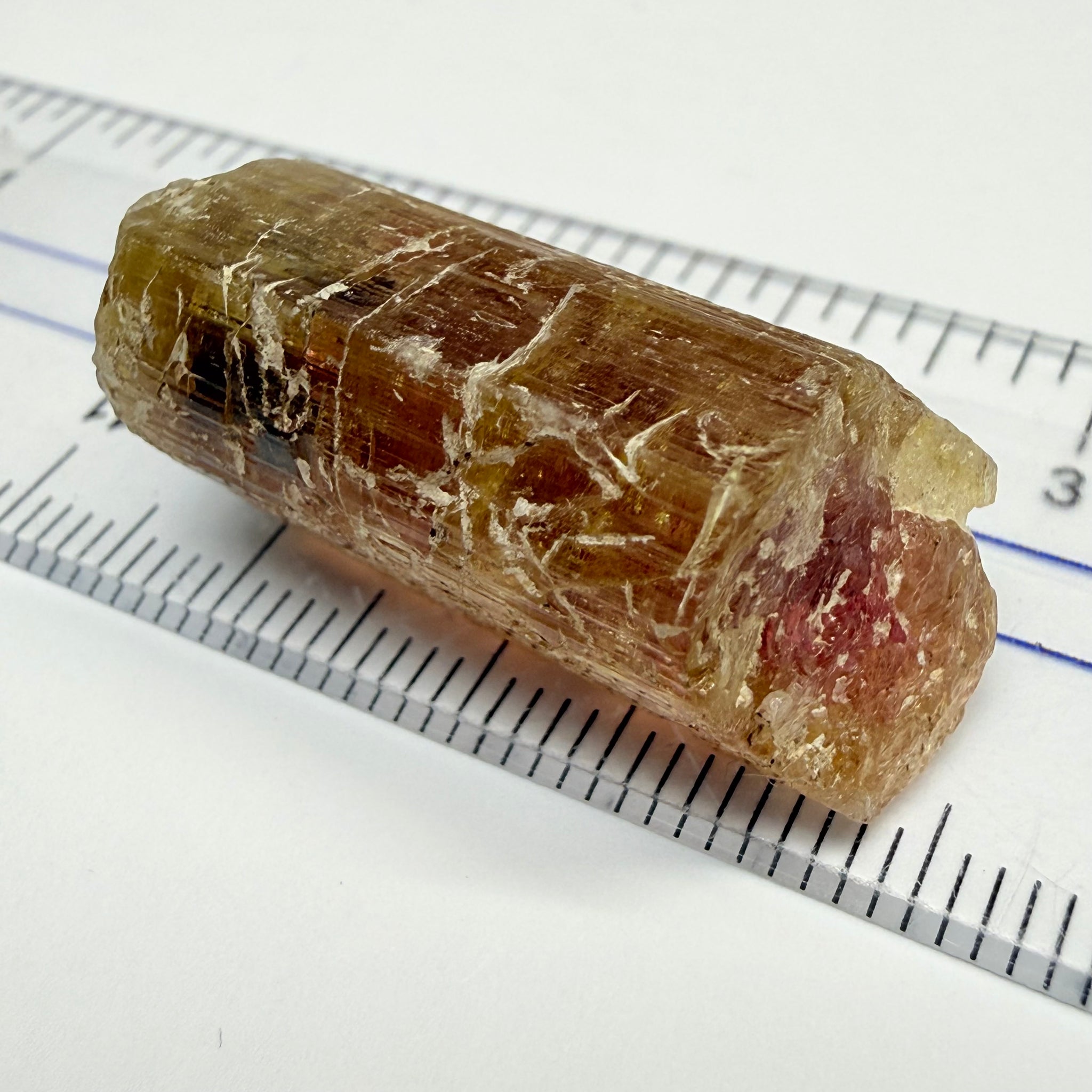 Congo Tourmaline Crystal, 43.61ct, Congo, Untreated Unheated, heavily included but great as a specimen