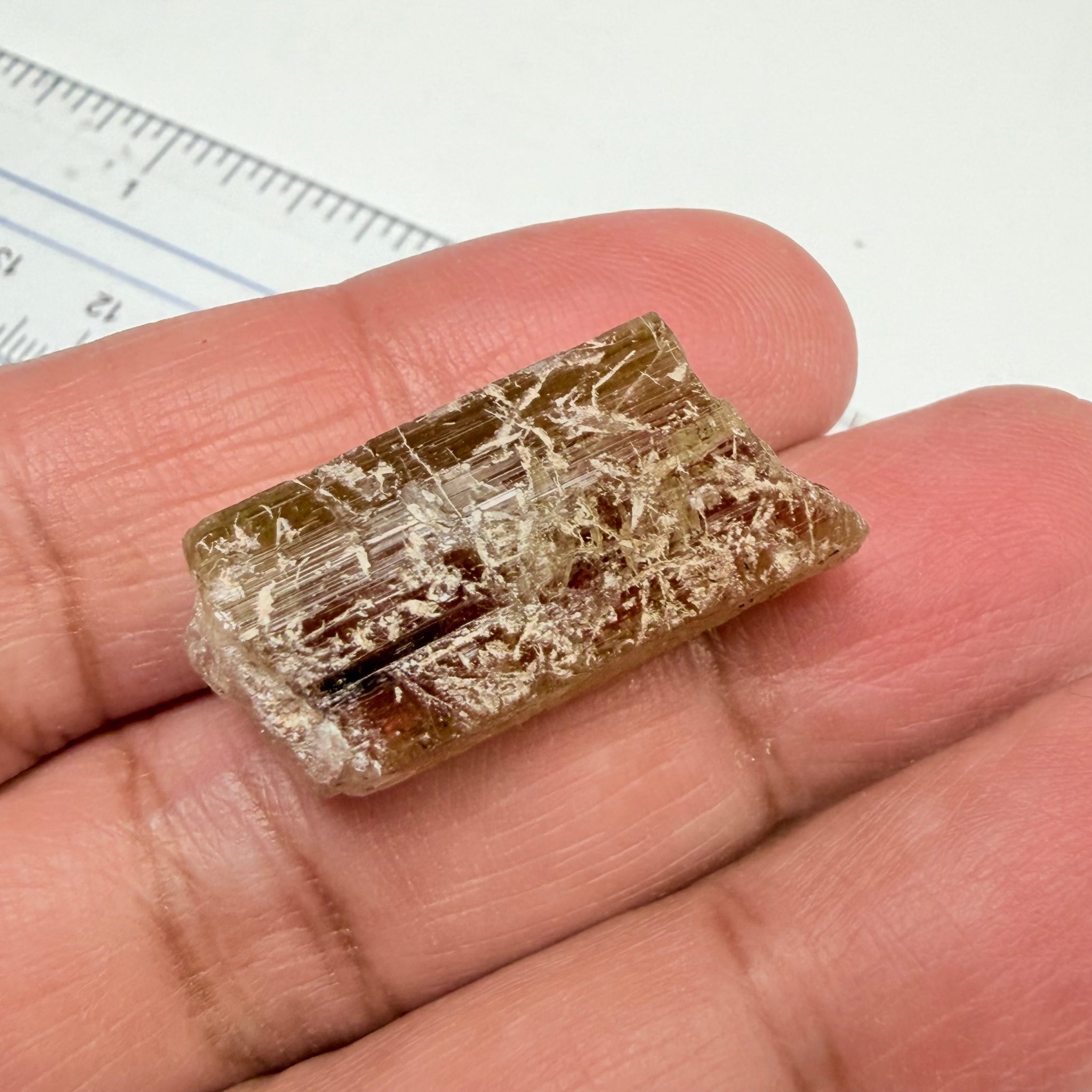 Congo Tourmaline Crystal, 43.61ct, Congo, Untreated Unheated, heavily included but great as a specimen