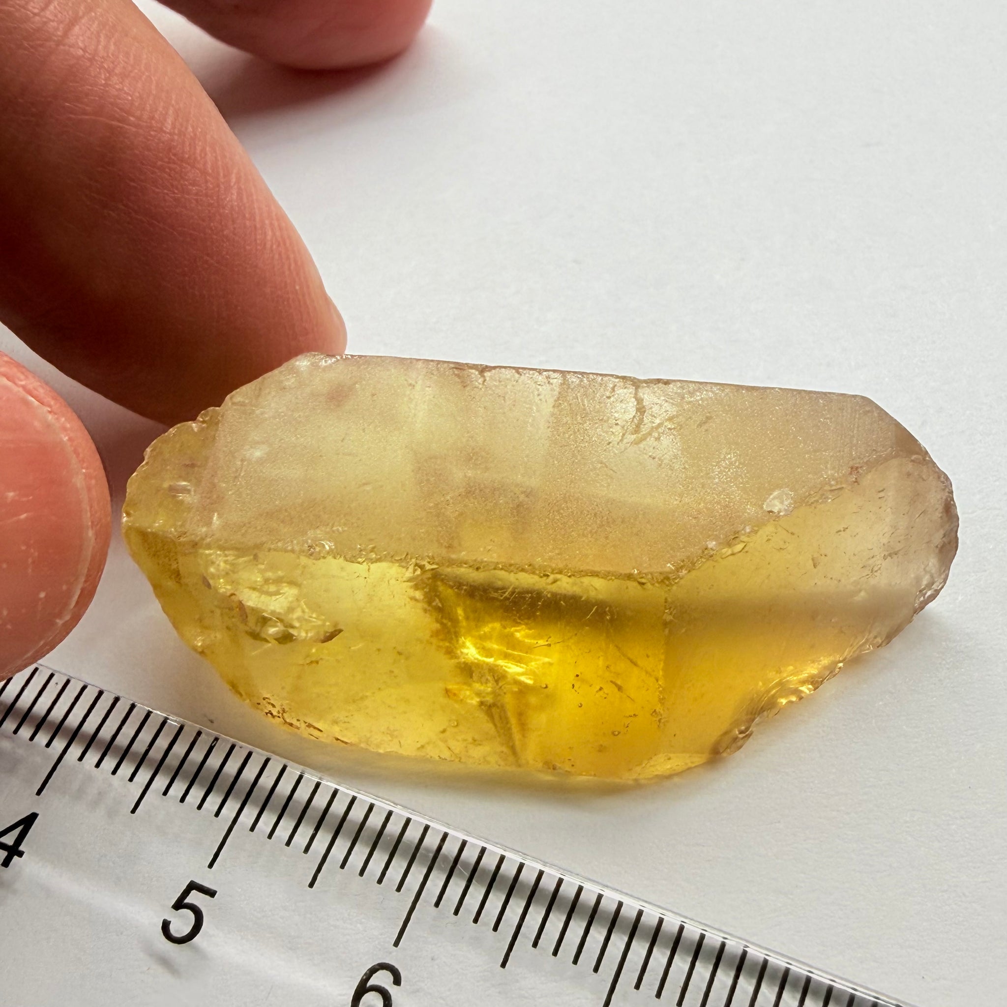Citrine, 67.27ct, Zambia, Untreated Unheated, VVS-IF with slight cracks on some of the outer skin going in 2 mm