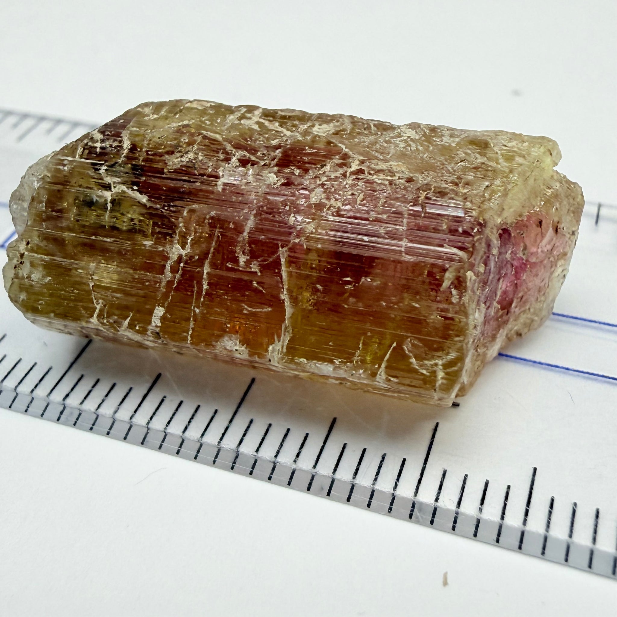 Congo Tourmaline Crystal, 43.61ct, Congo, Untreated Unheated, heavily included but great as a specimen
