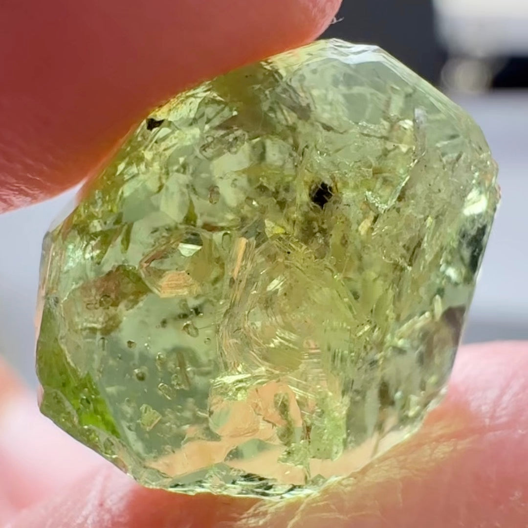Tourmaline Crystal, 9.58ct, Laletema, Untreated Unheated, heavily included but great as a specimen, you must see the video of the inclusions zoomed in
