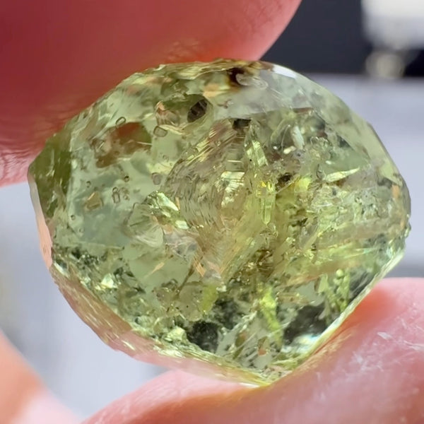 Tourmaline Crystal, 9.58ct, Laletema, Untreated Unheated, heavily included but great as a specimen, you must see the video of the inclusions zoomed in