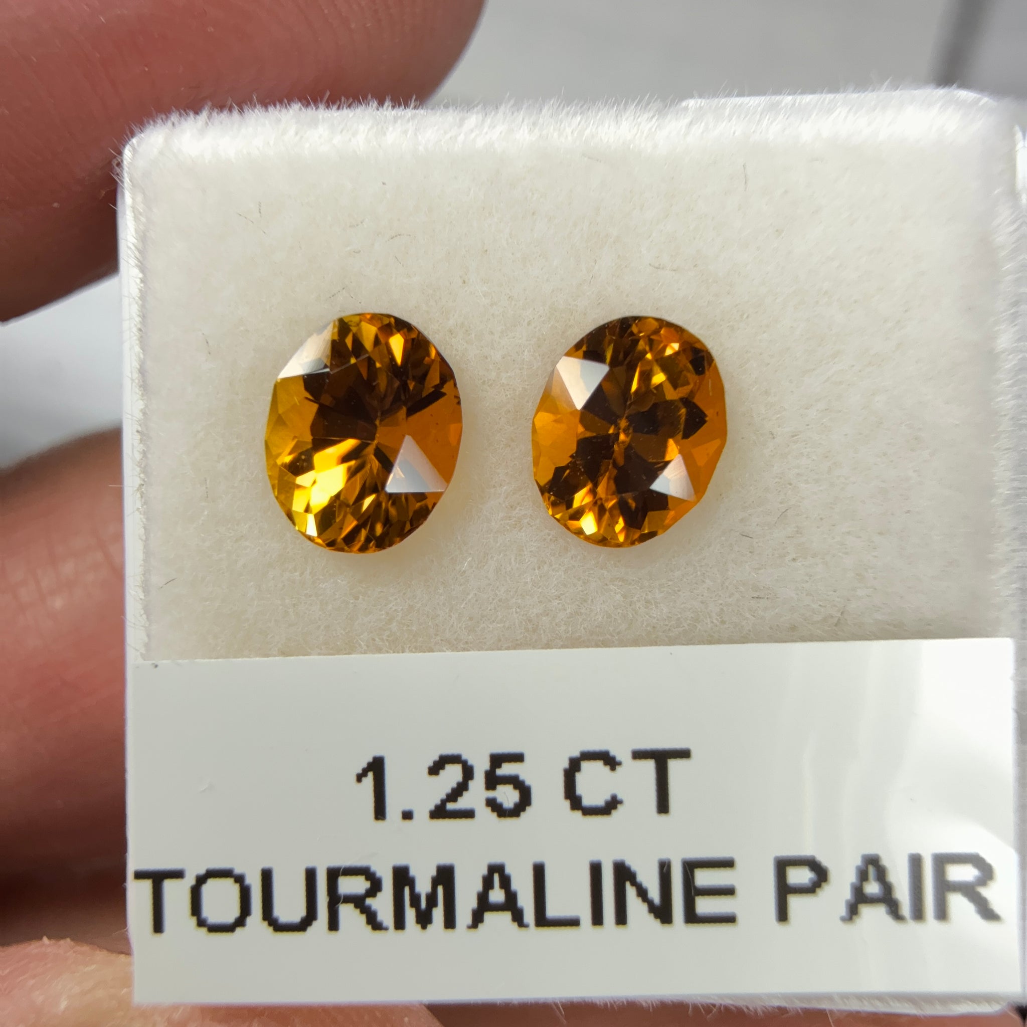 Tourmaline Pair, 1.25ct, Tanzania, Untreated Unheated. Very slightly different sizes, see pic
