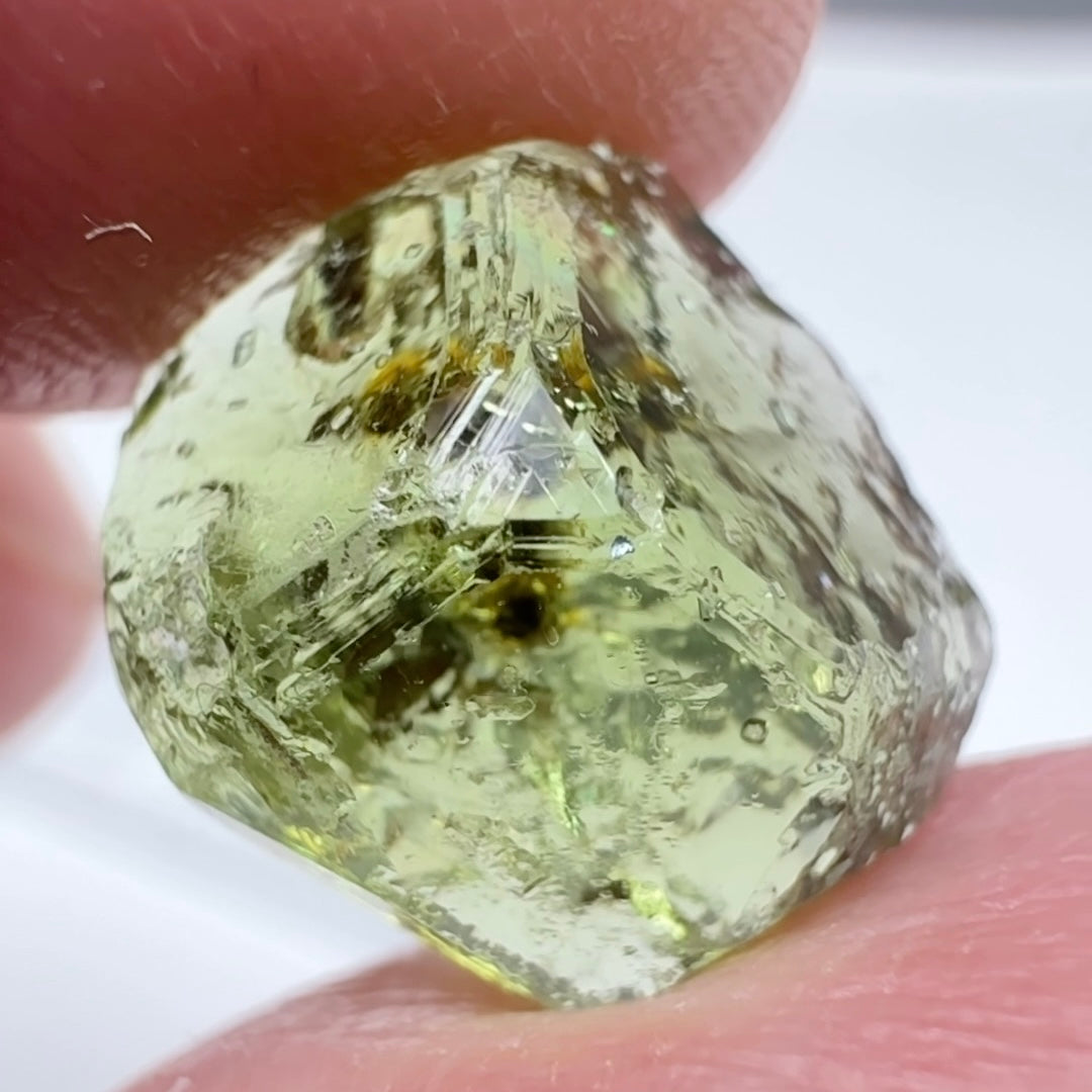 Tourmaline Crystal, 5.61ct, Laletema, Untreated Unheated, heavily included but great as a specimen, incredible etching triangulation