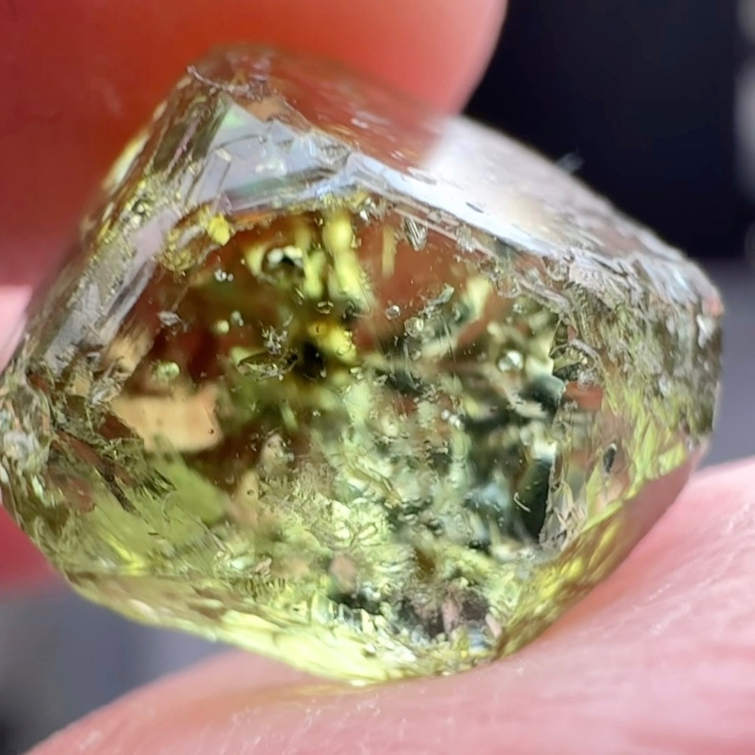 Tourmaline Crystal, 5.61ct, Laletema, Untreated Unheated, heavily included but great as a specimen, incredible etching triangulation