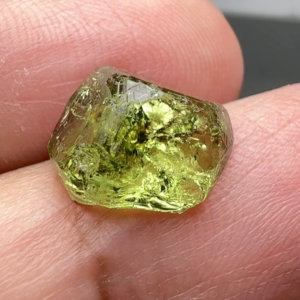 Tourmaline Crystal, 5.61ct, Laletema, Untreated Unheated, heavily included but great as a specimen, incredible etching triangulation