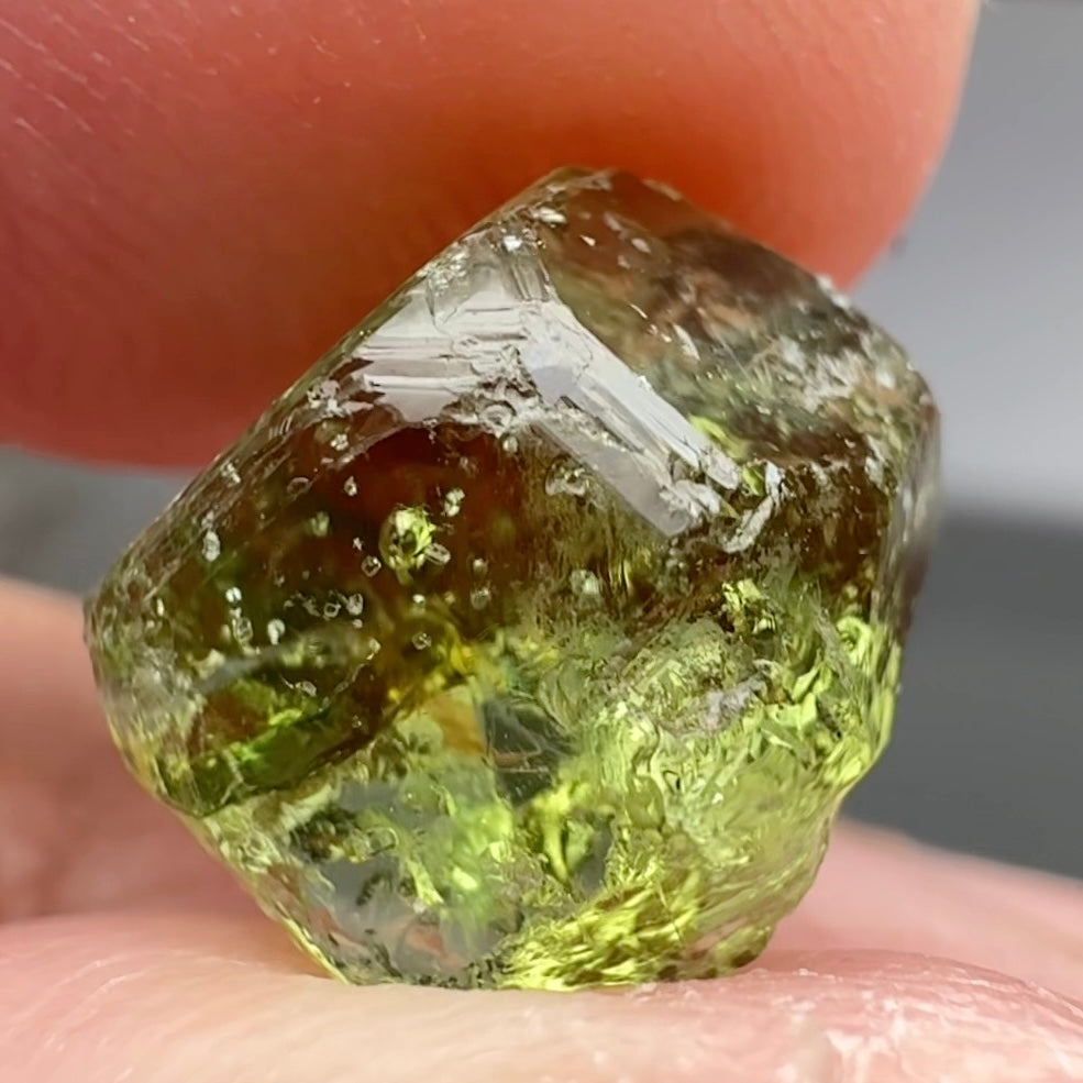 Tourmaline Crystal, 5.61ct, Laletema, Untreated Unheated, heavily included but great as a specimen, incredible etching triangulation