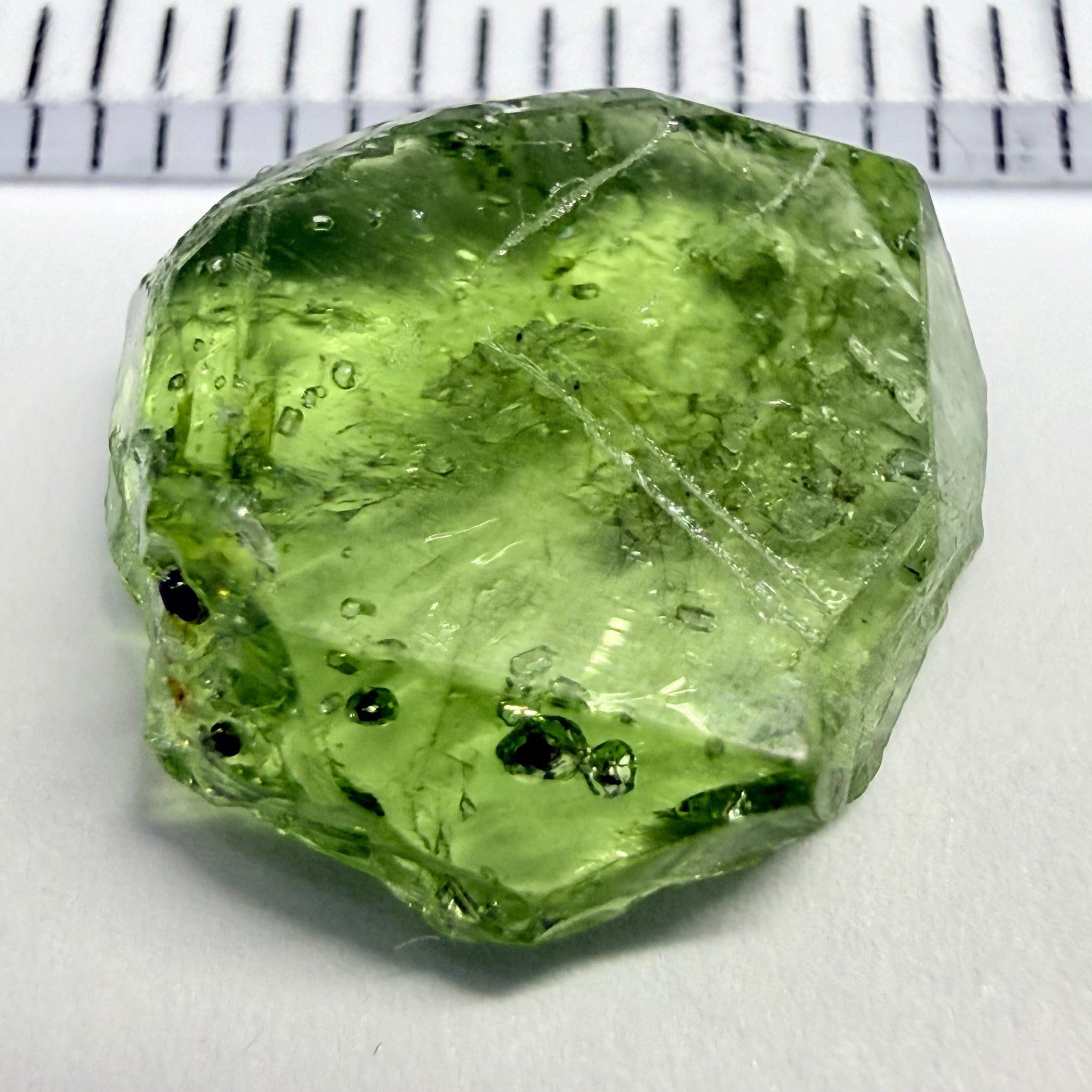Tourmaline Crystal, 4.87ct, Laletema, Untreated Unheated, heavily included, naturally flat crystal, set as is, superb inclusions inside