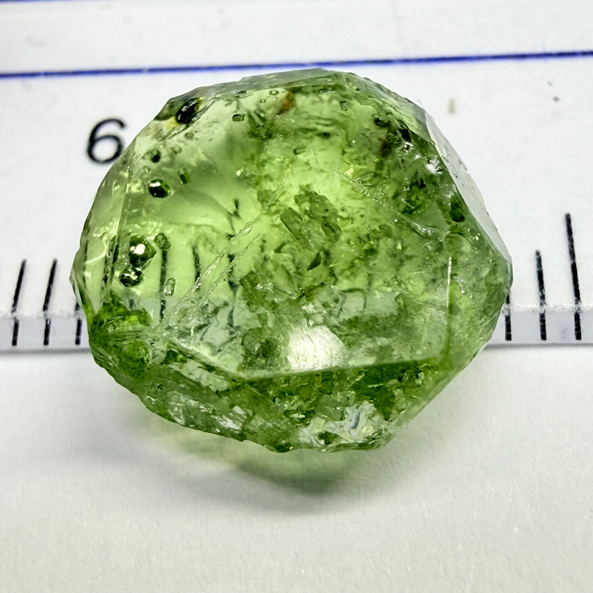 Tourmaline Crystal, 4.87ct, Laletema, Untreated Unheated, heavily included, naturally flat crystal, set as is, superb inclusions inside