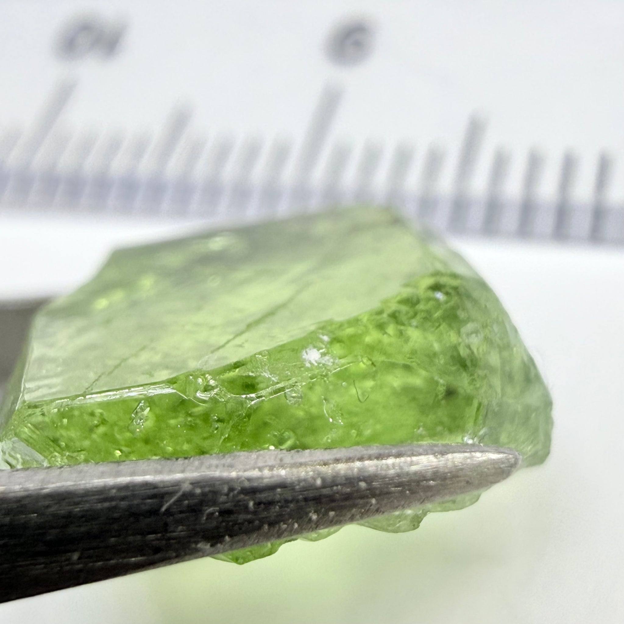 Tourmaline Crystal, 4.87ct, Laletema, Untreated Unheated, heavily included, naturally flat crystal, set as is, superb inclusions inside