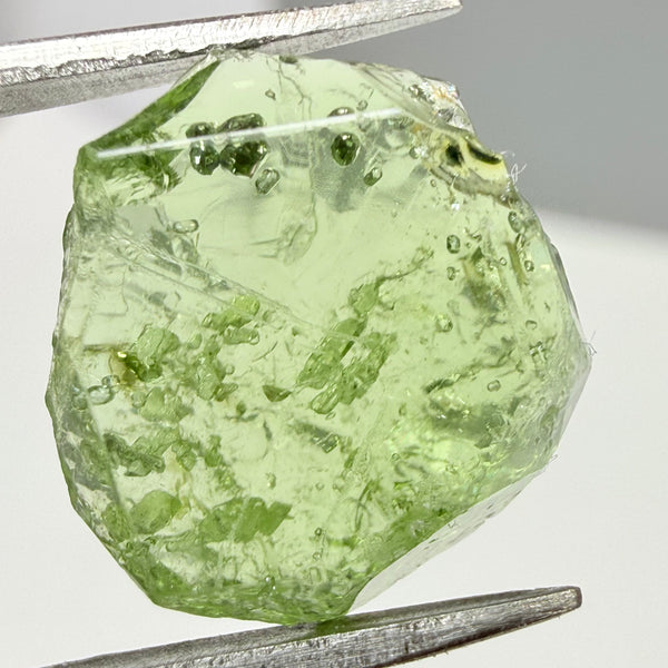 Tourmaline Crystal, 4.87ct, Laletema, Untreated Unheated, heavily included, naturally flat crystal, set as is, superb inclusions inside