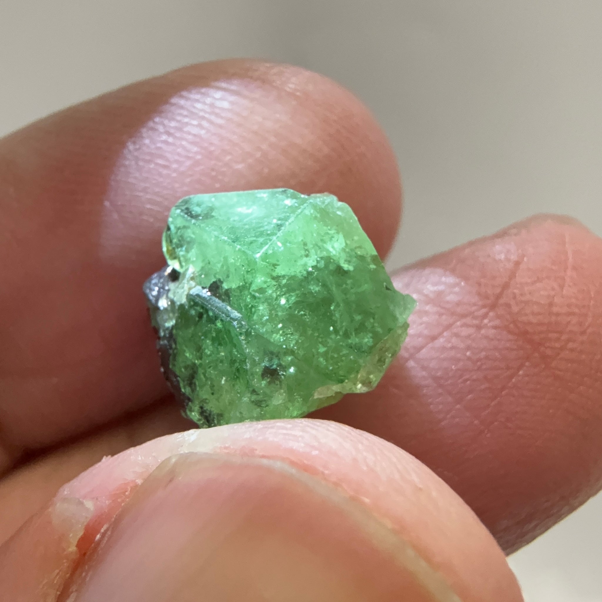 Tsavorite Crystal on Matrix. 7.81ct, Merelani. Tanzania, Untreated Unheated