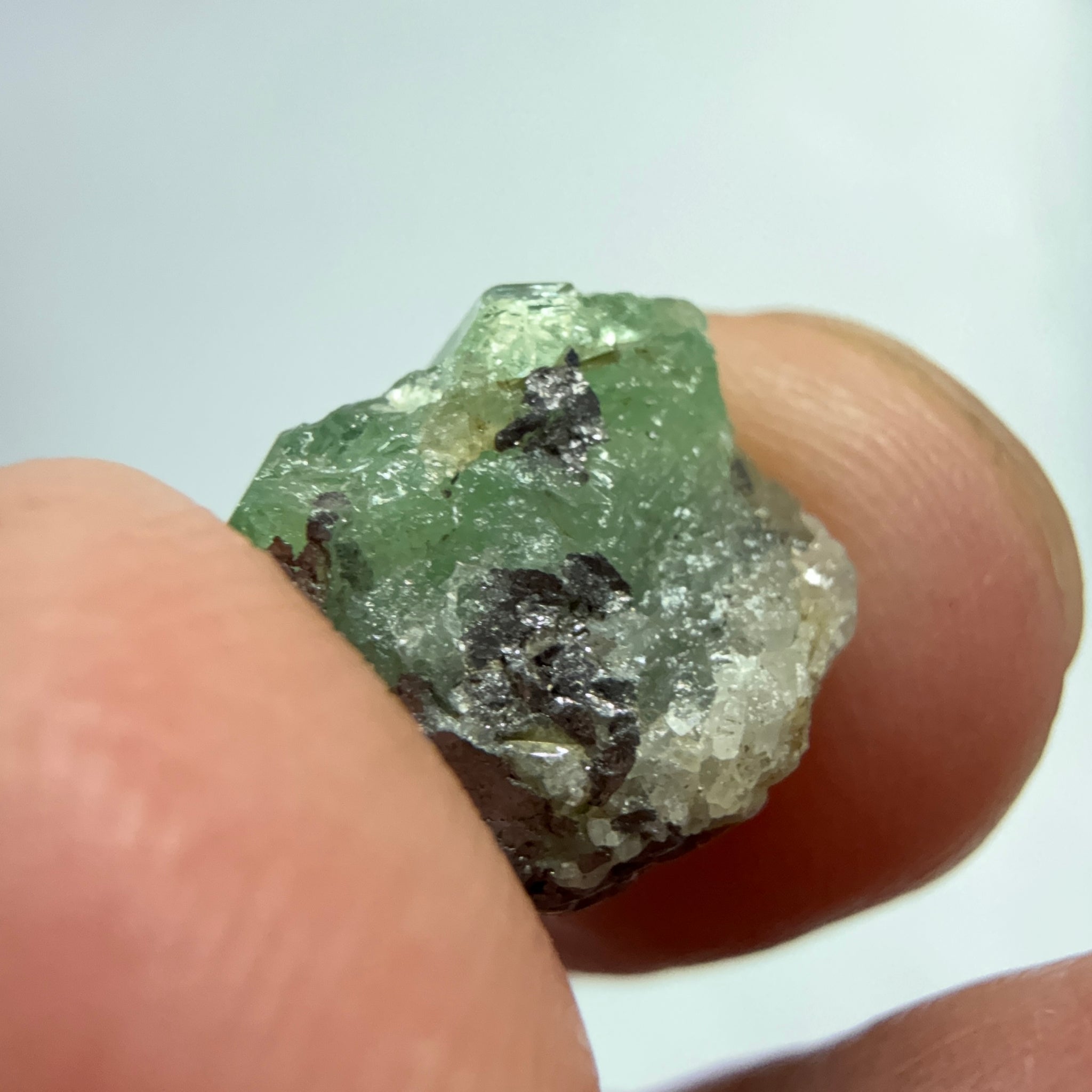 Tsavorite Crystal on Matrix. 7.81ct, Merelani. Tanzania, Untreated Unheated