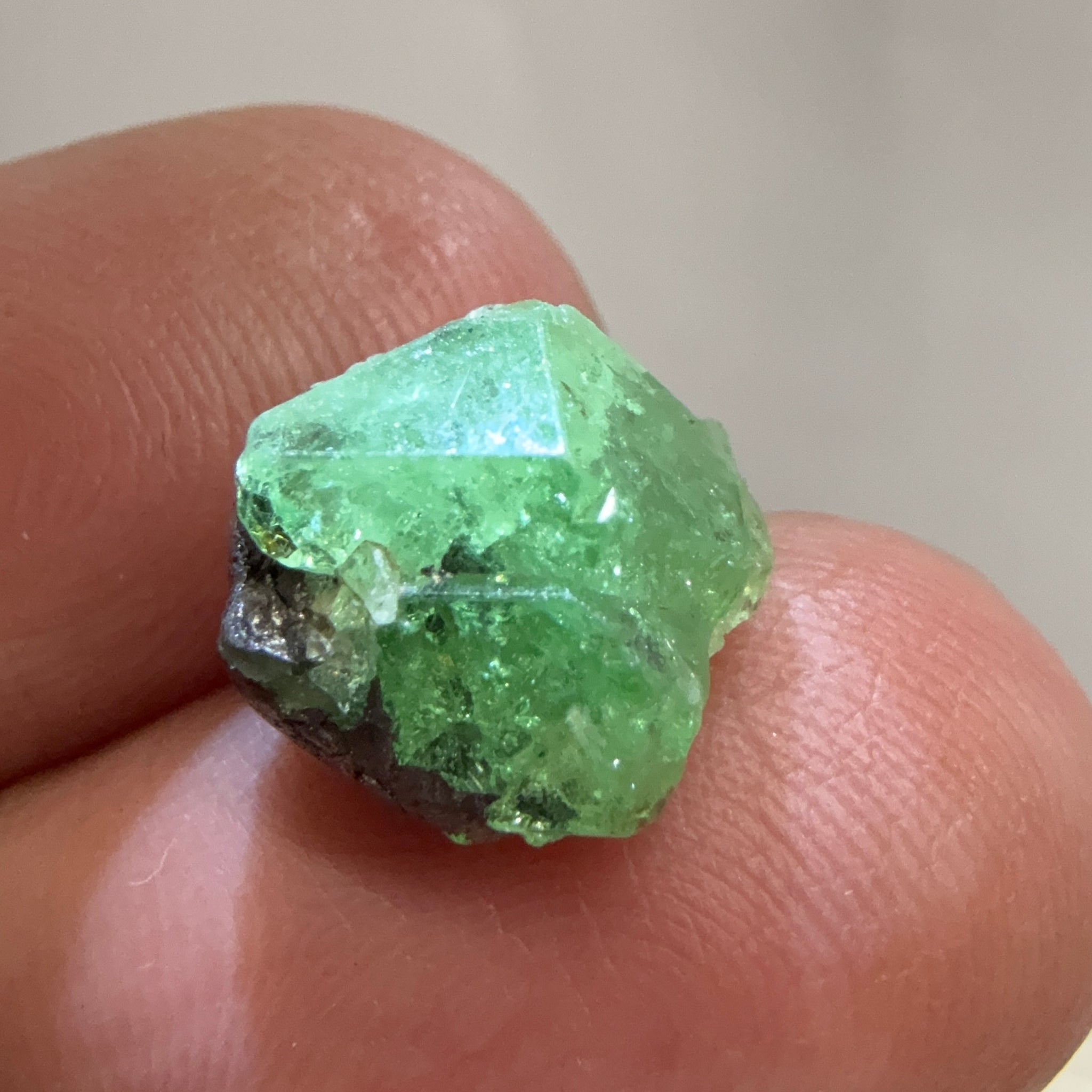 Tsavorite Crystal on Matrix. 7.81ct, Merelani. Tanzania, Untreated Unheated