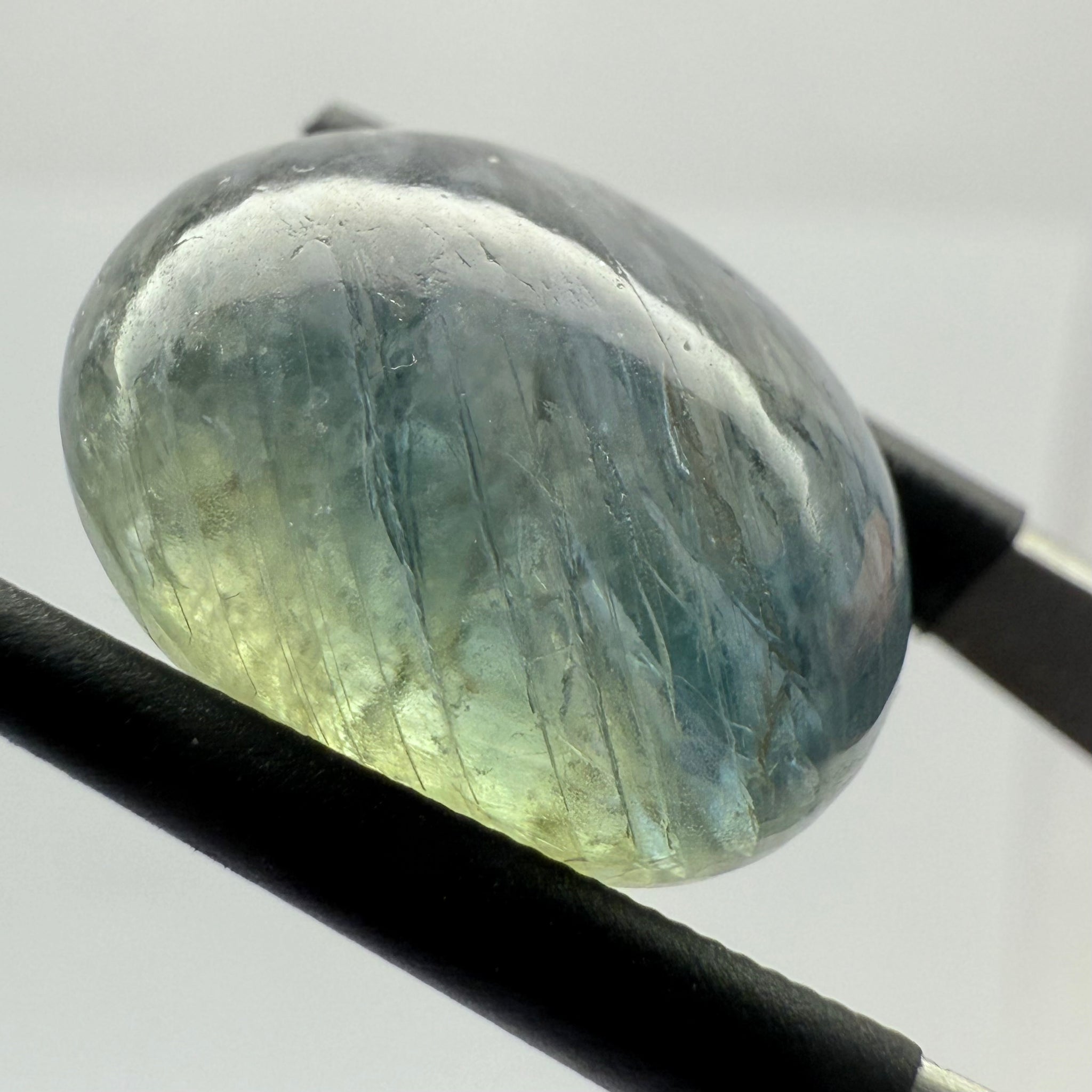 Sapphire Cabochon. 22.70ct, Umba, Tanzania. Untreated Unheated. 17.1 x 13.1 x 8.9mm