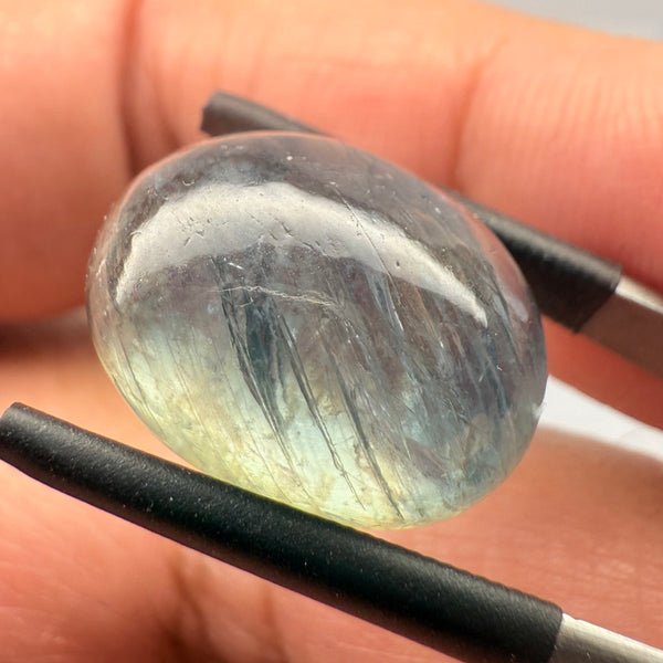 Sapphire Cabochon. 22.70ct, Umba, Tanzania. Untreated Unheated. 17.1 x 13.1 x 8.9mm