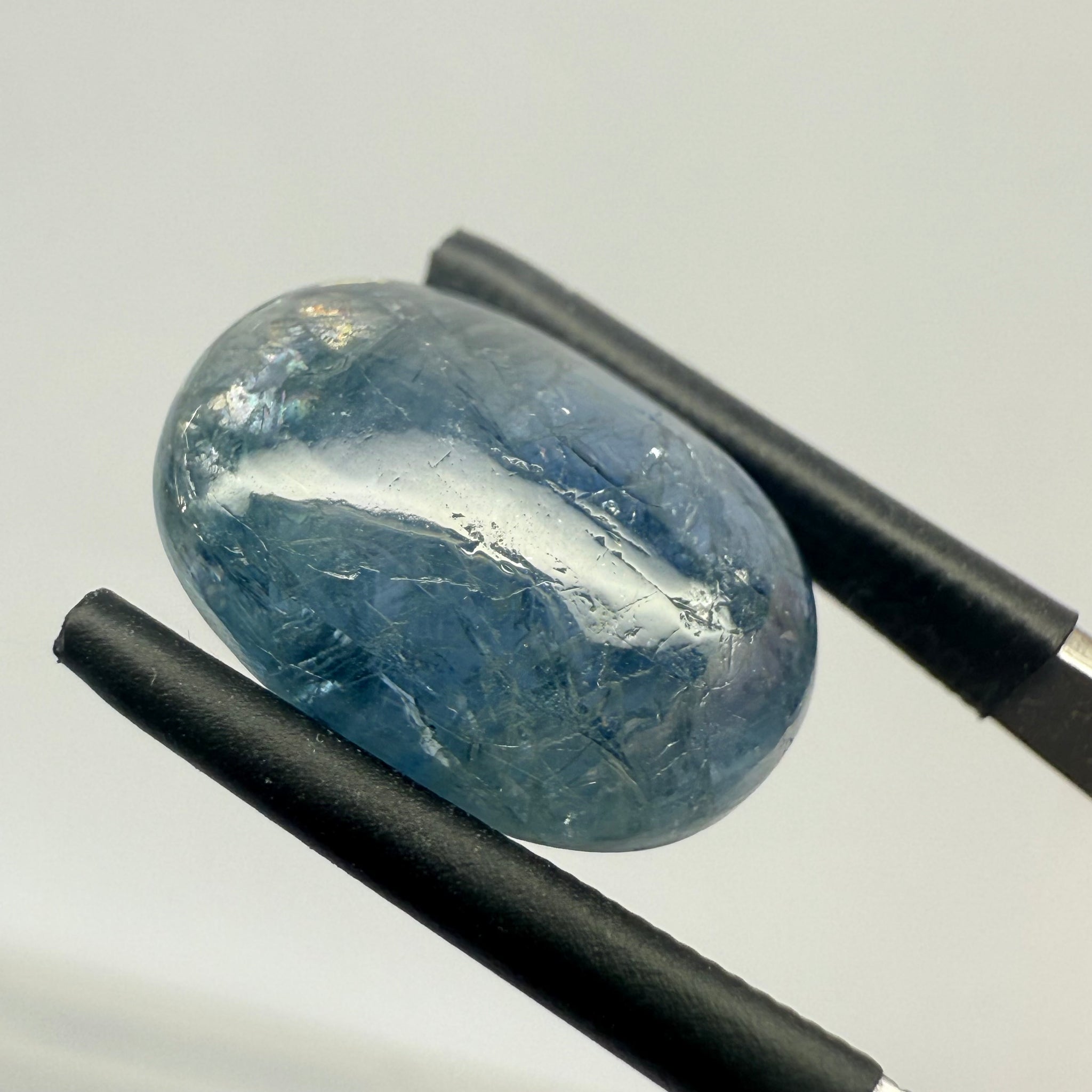 Sapphire Cabochon. 14.09ct, Umba, Tanzania. Untreated Unheated. 16.2x 11.7 x 6.7mm