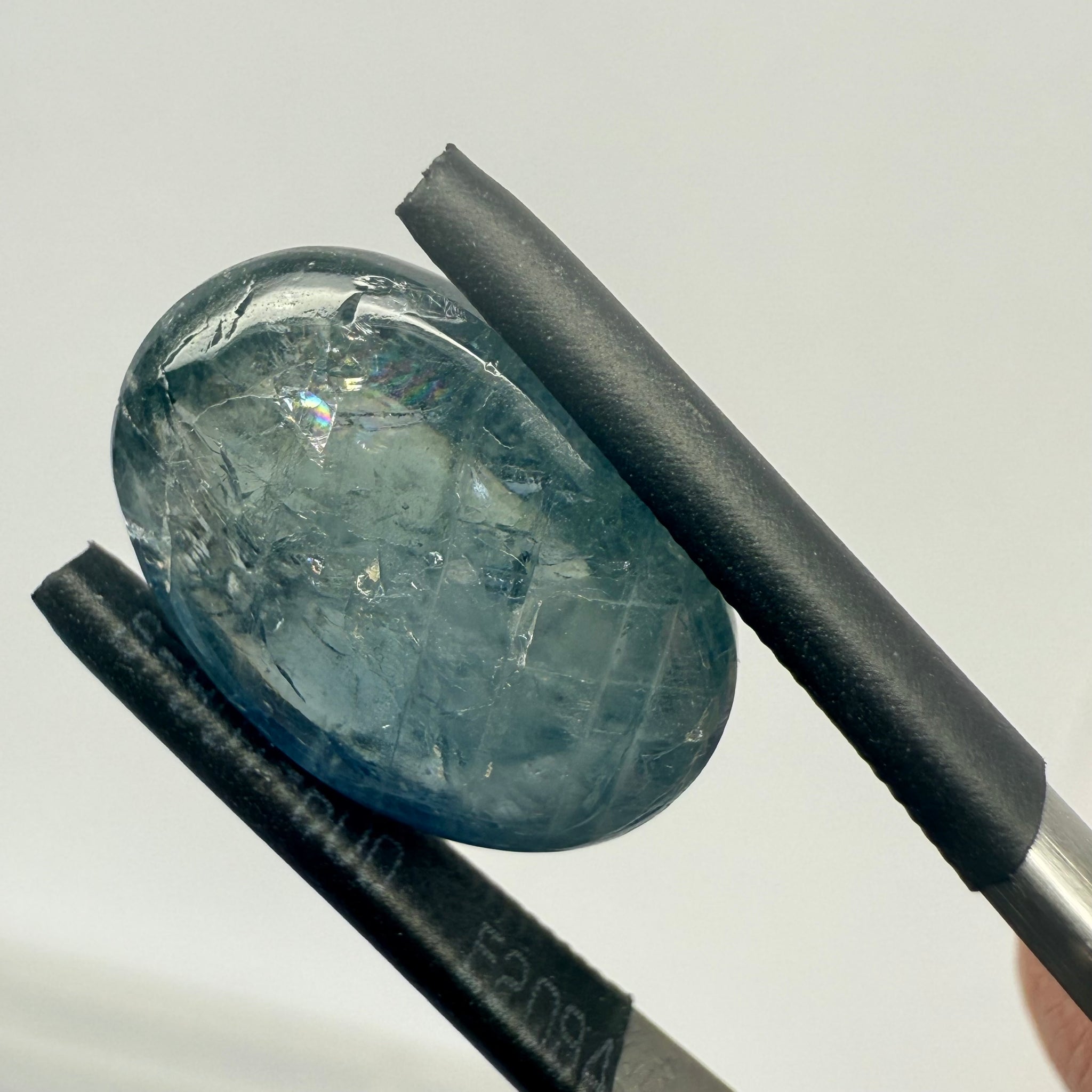 Sapphire Cabochon. 14.09ct, Umba, Tanzania. Untreated Unheated. 16.2x 11.7 x 6.7mm