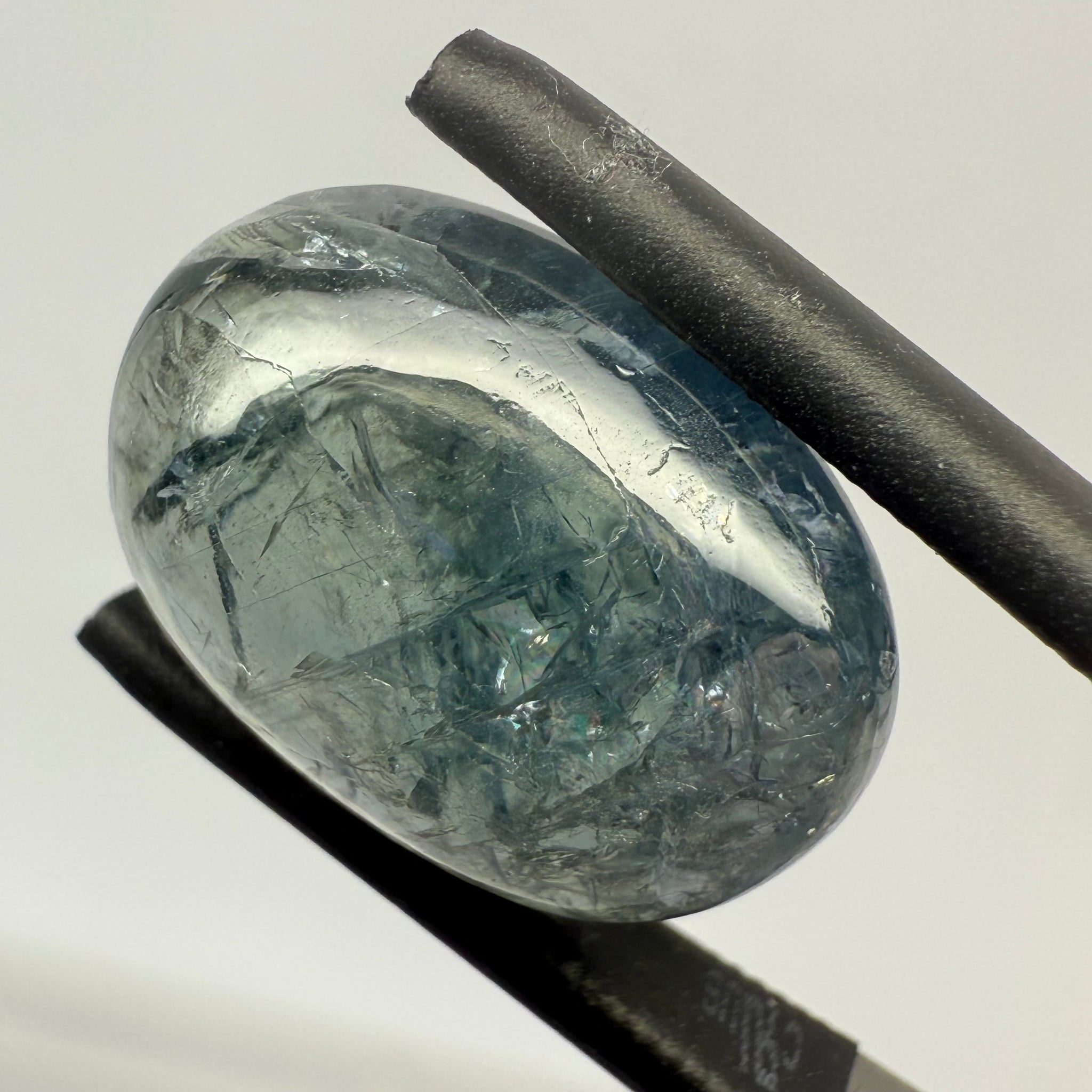 Sapphire Cabochon. 14.09ct, Umba, Tanzania. Untreated Unheated. 16.2x 11.7 x 6.7mm